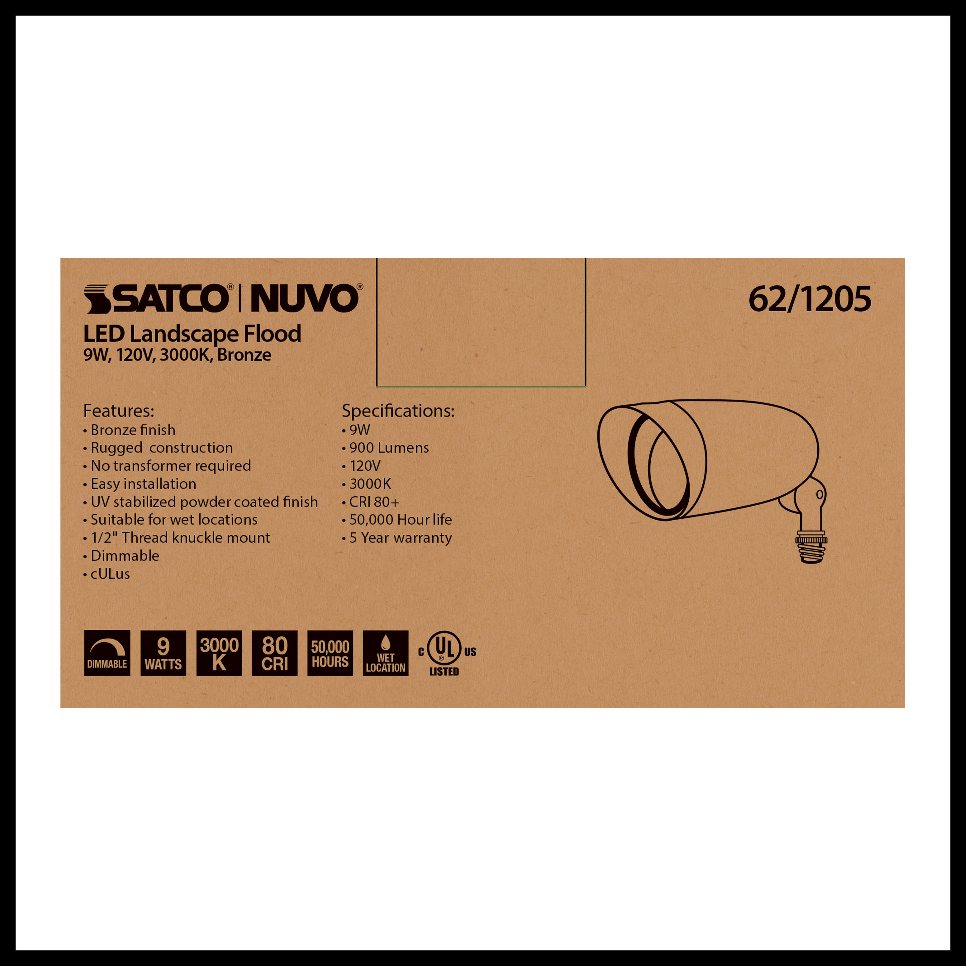 LED 9W LANDSCAPE FLOOD - 62-1205