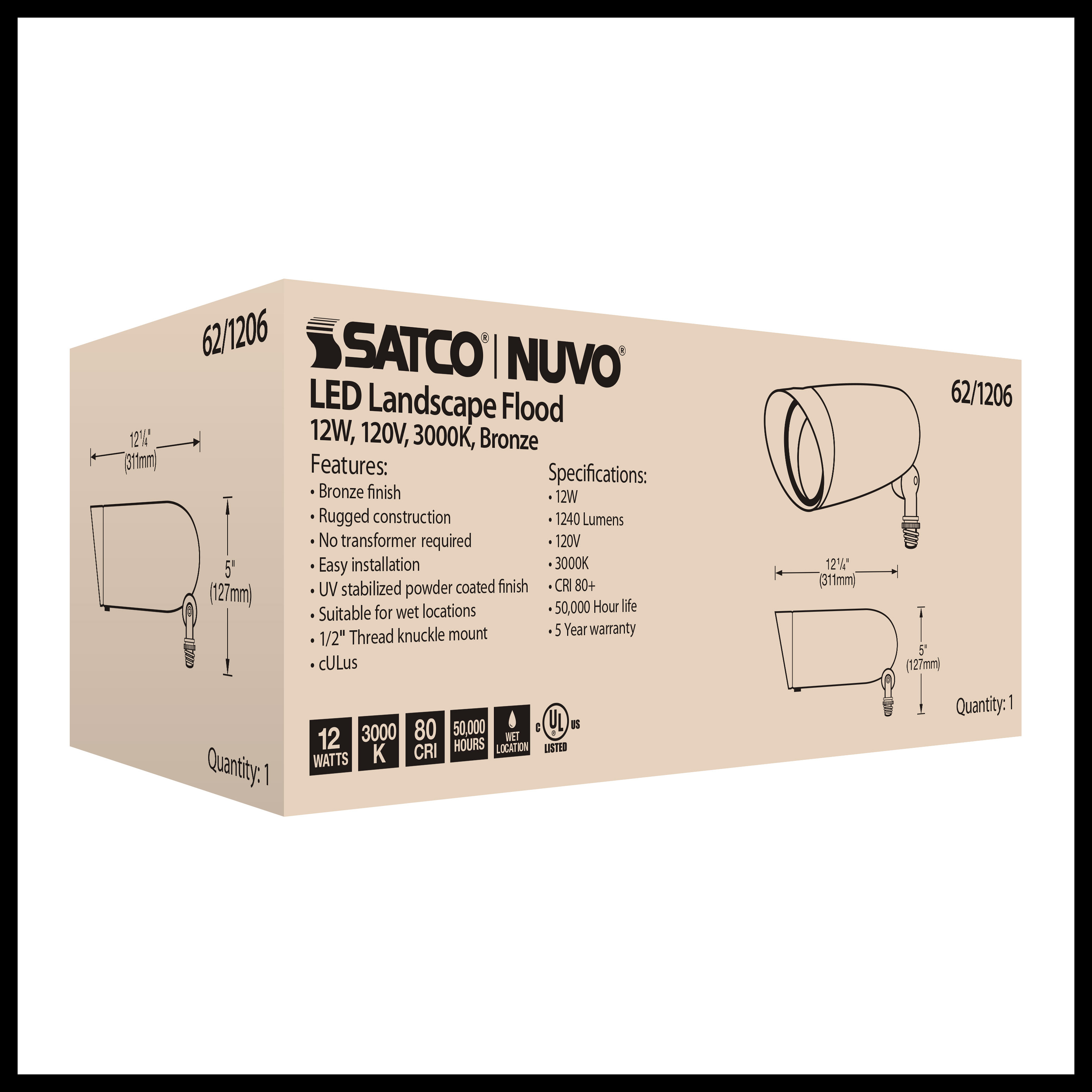 LED 12W LANDSCAPE FLOOD - 62-1206