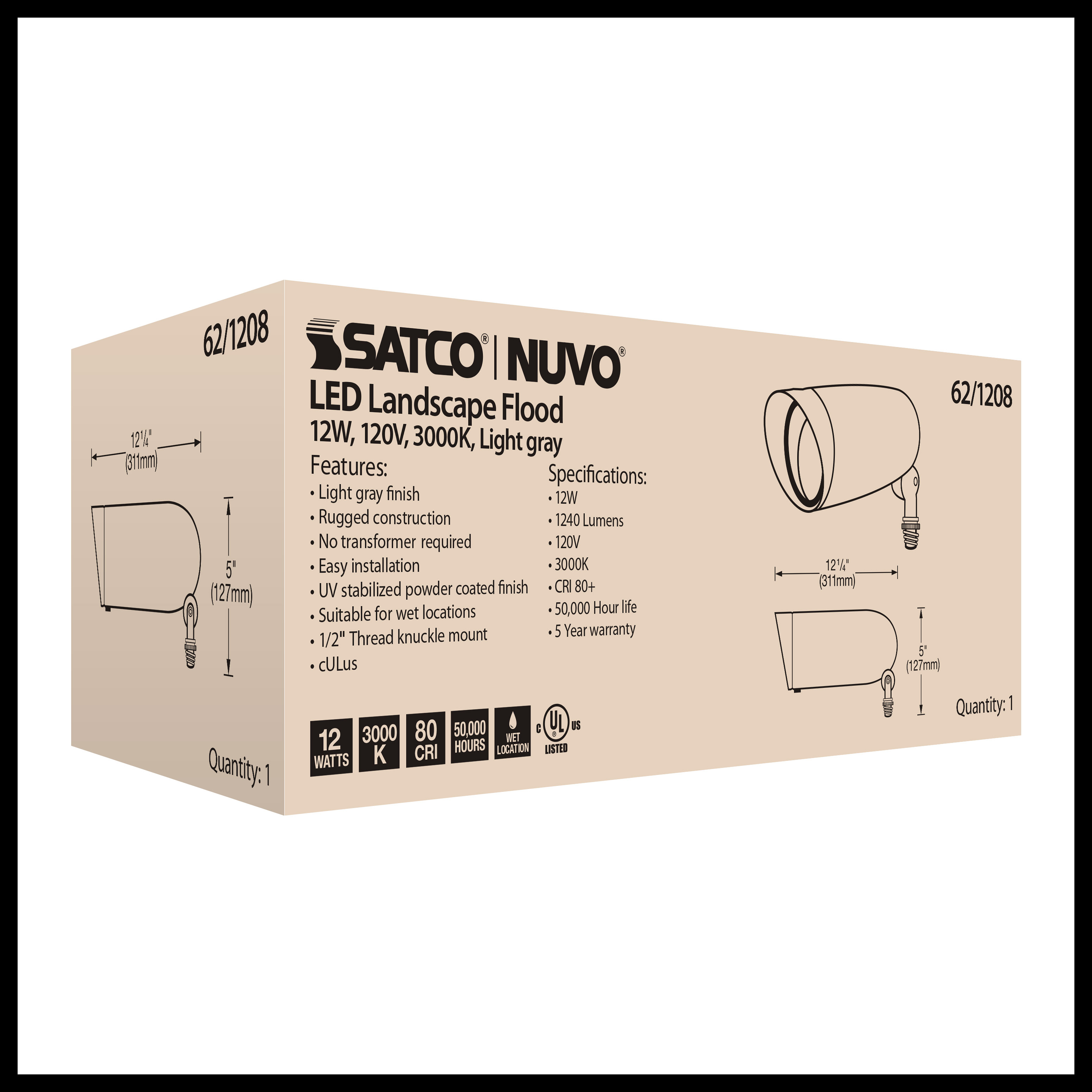 LED 12W LANDSCAPE FLOOD - 62-1208