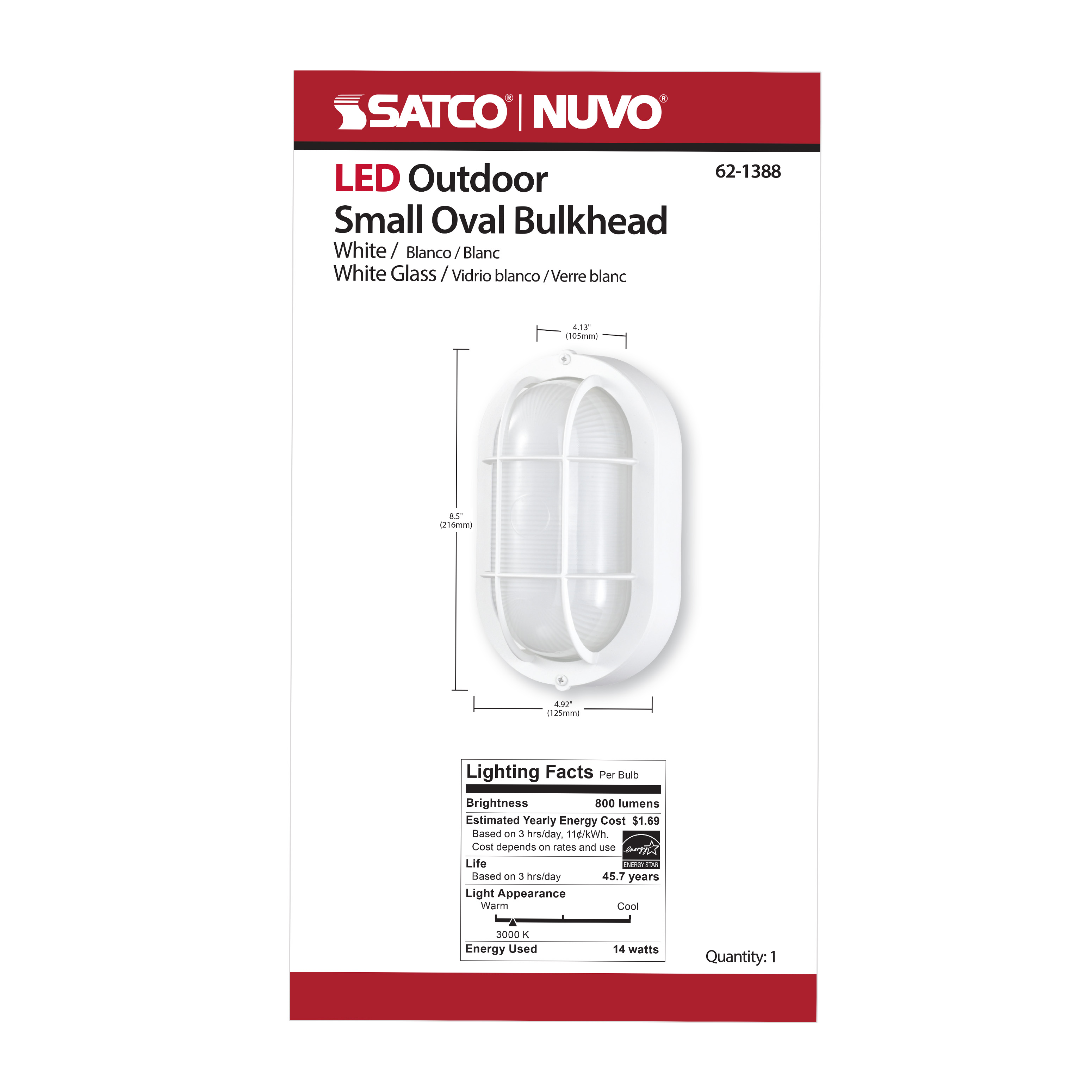 LED SMALL OVAL BULK HEAD - 62-1388