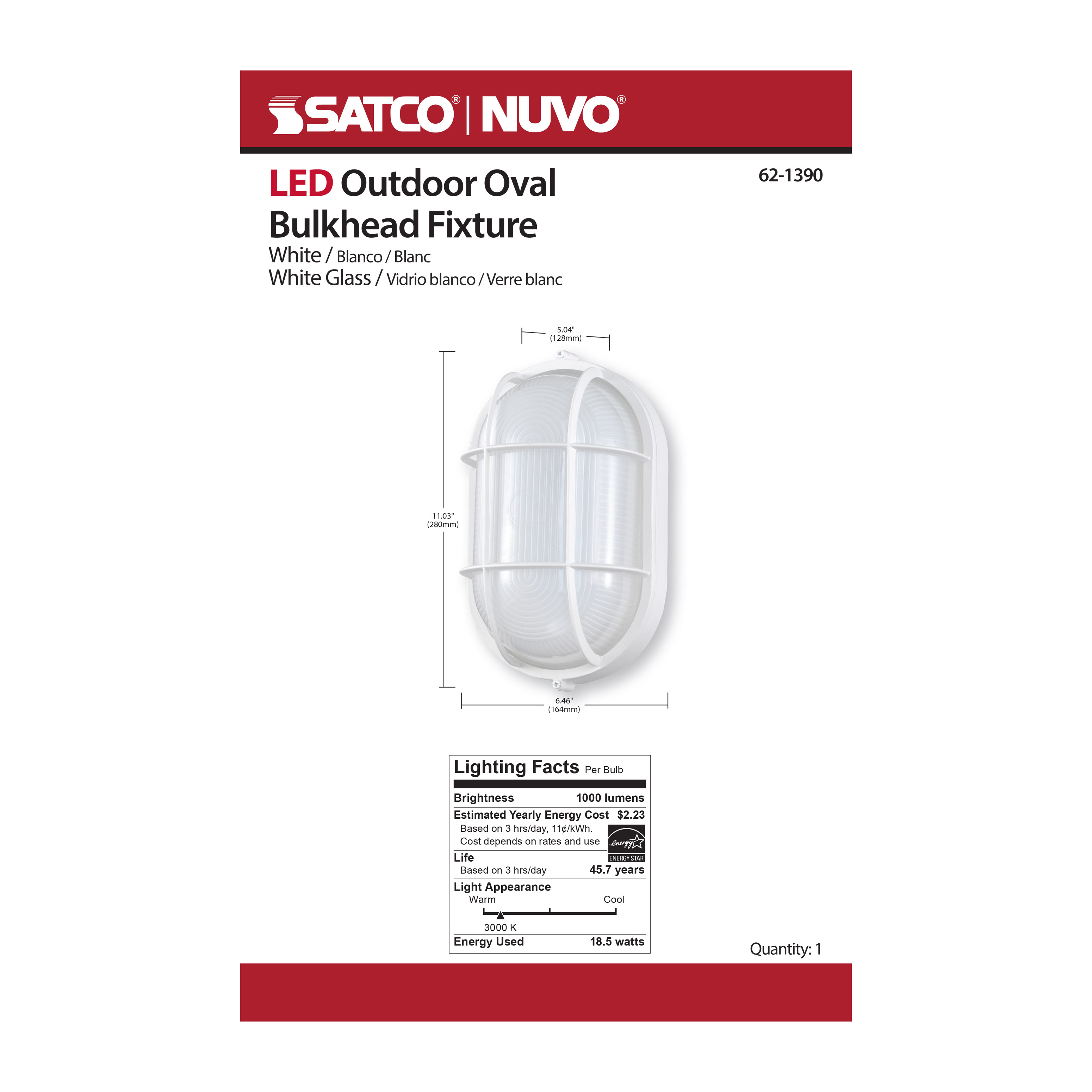 LED OVAL BULK HEAD - 62-1390