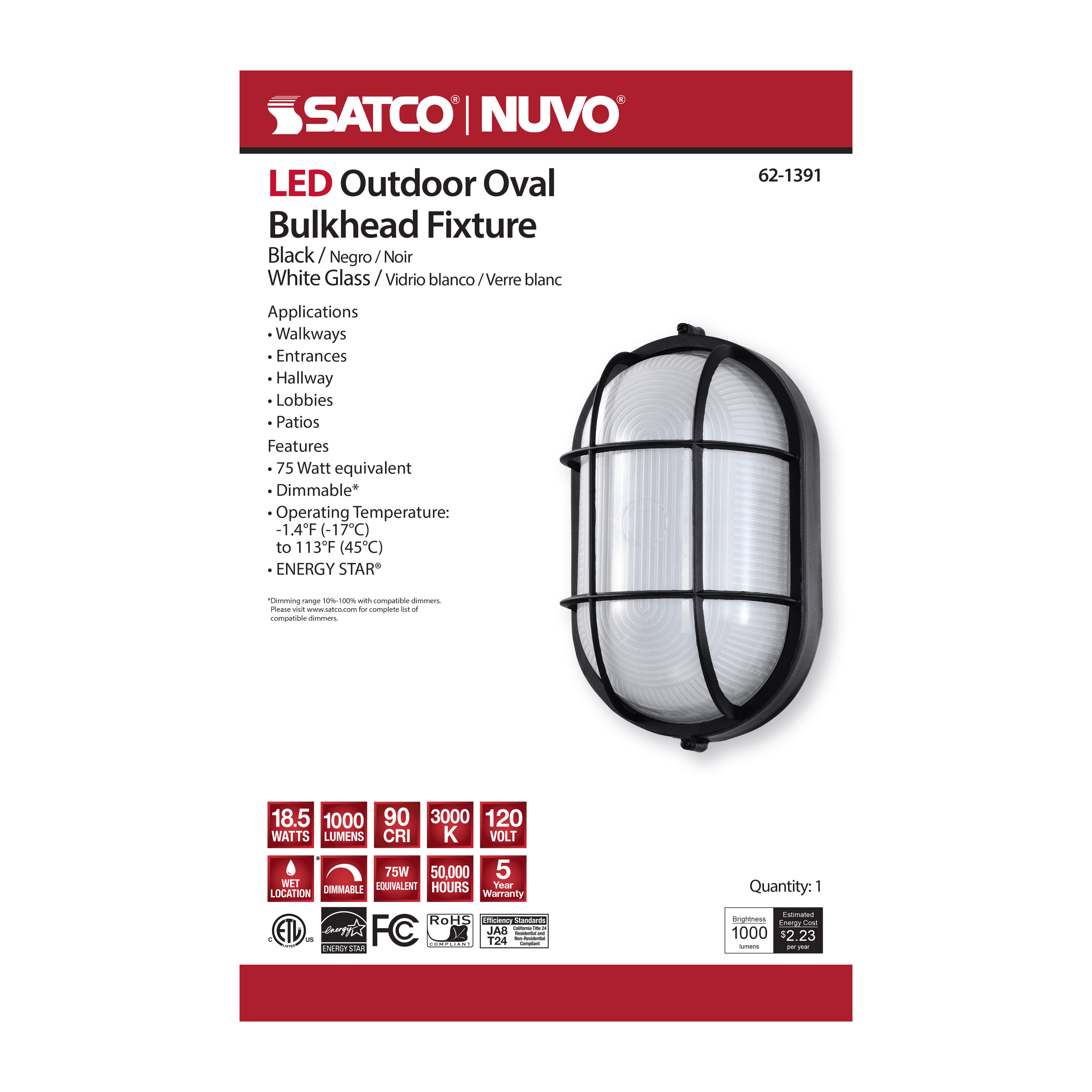 LED OVAL BULK HEAD - 62-1391