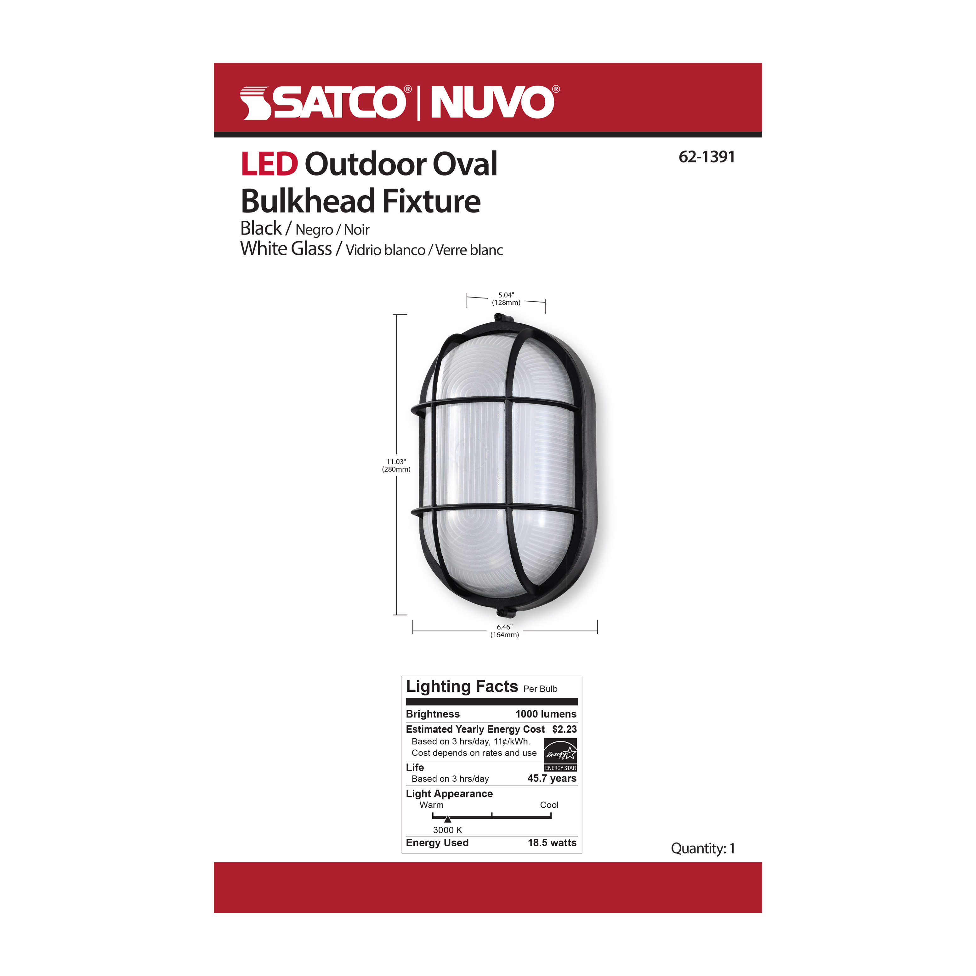 LED OVAL BULK HEAD - 62-1391