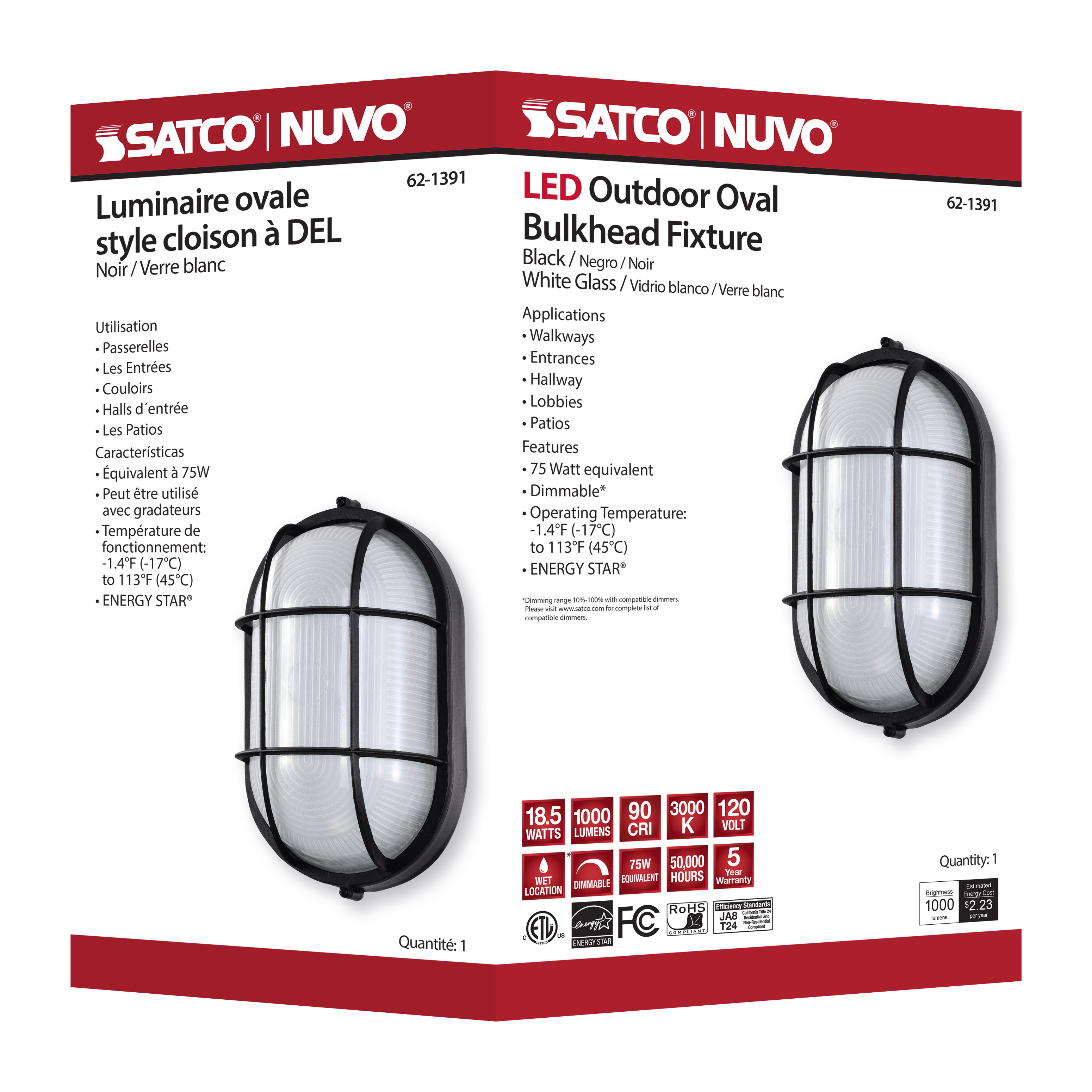 LED OVAL BULK HEAD - 62-1391