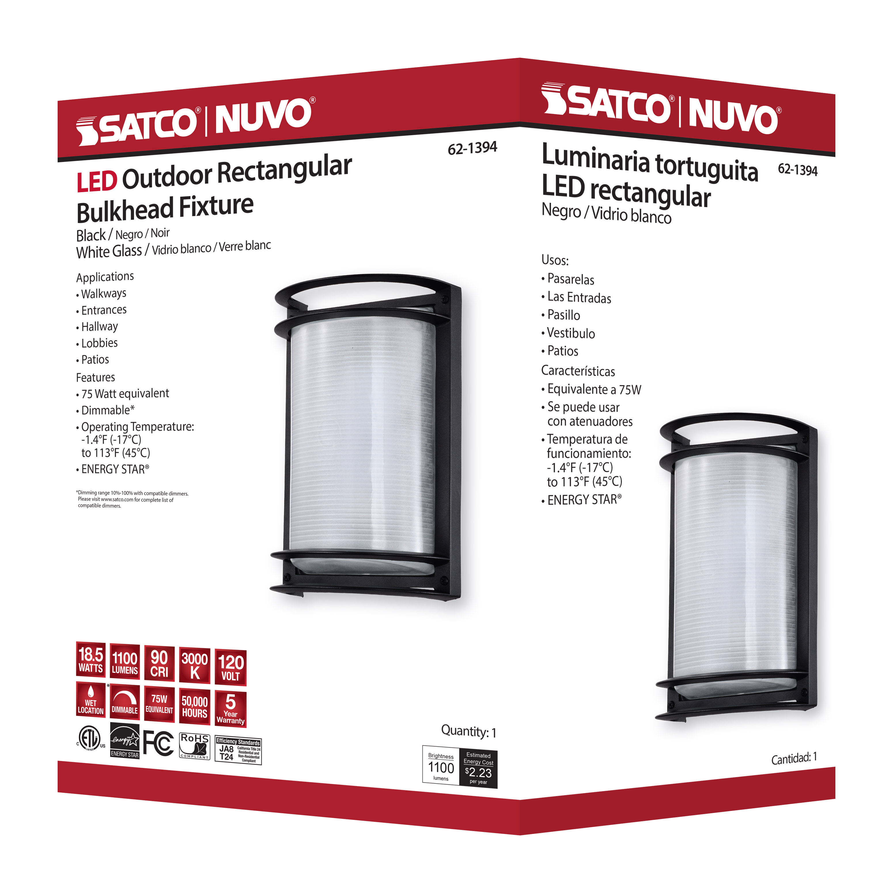 LED RECTANGULAR BULK HEAD - 62-1394
