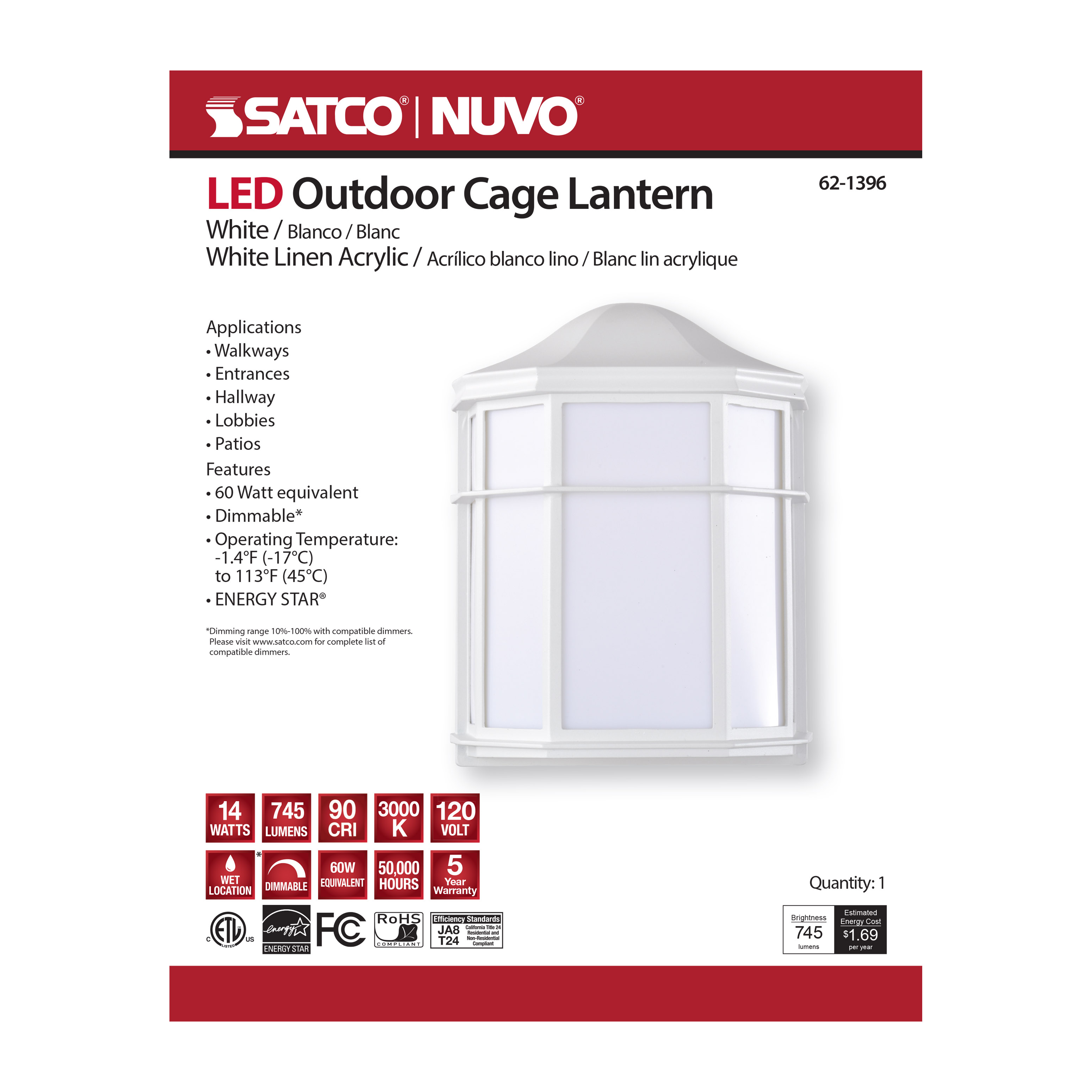 LED CAGE LANTERN - 62-1396