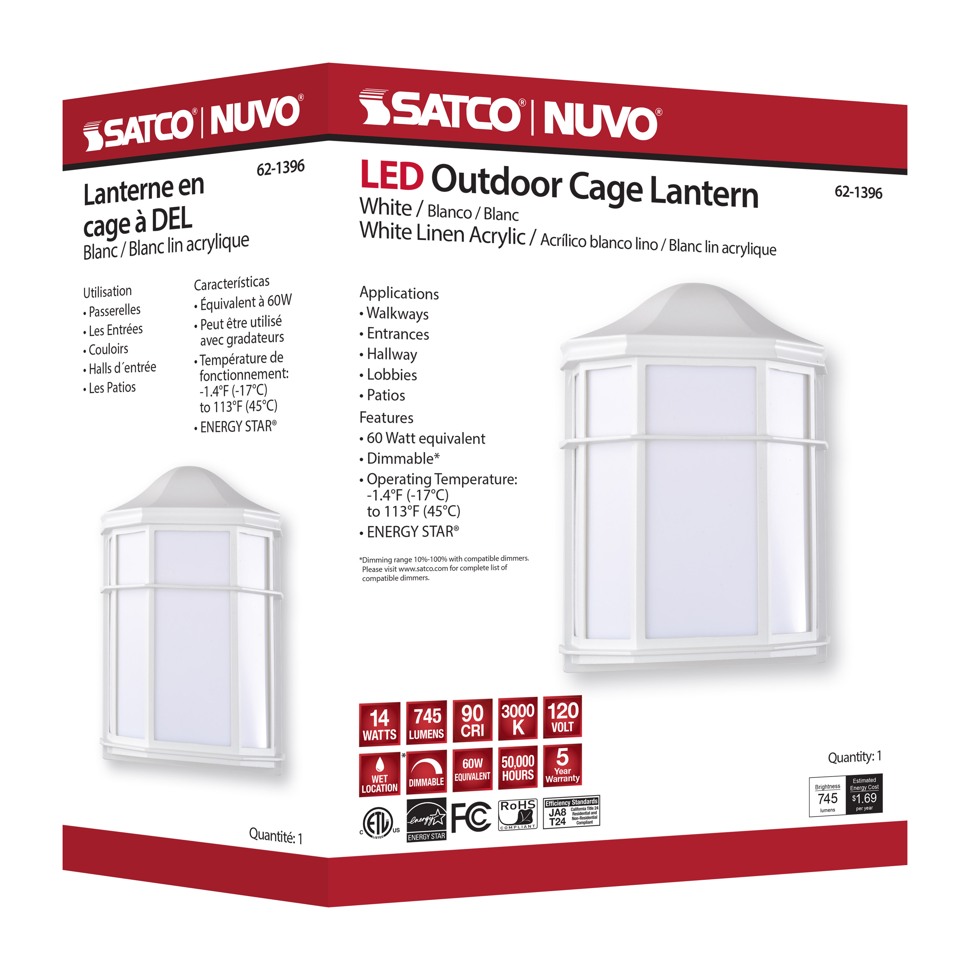 LED CAGE LANTERN - 62-1396