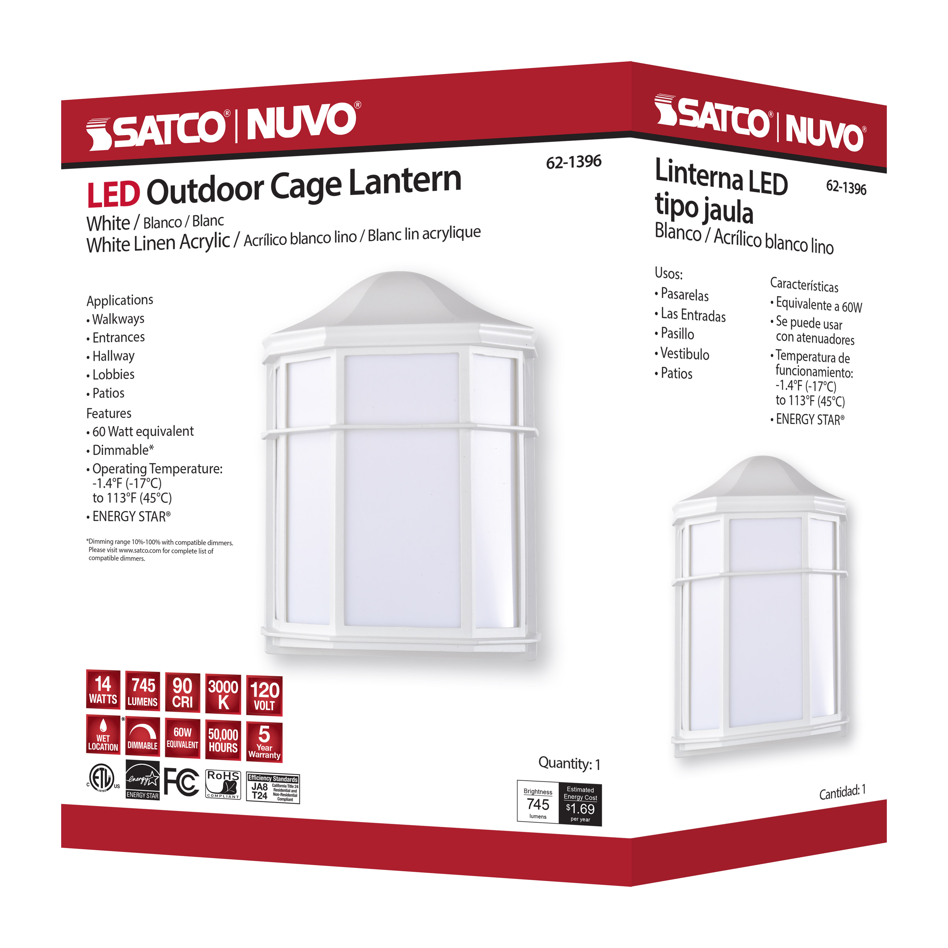 LED CAGE LANTERN - 62-1396