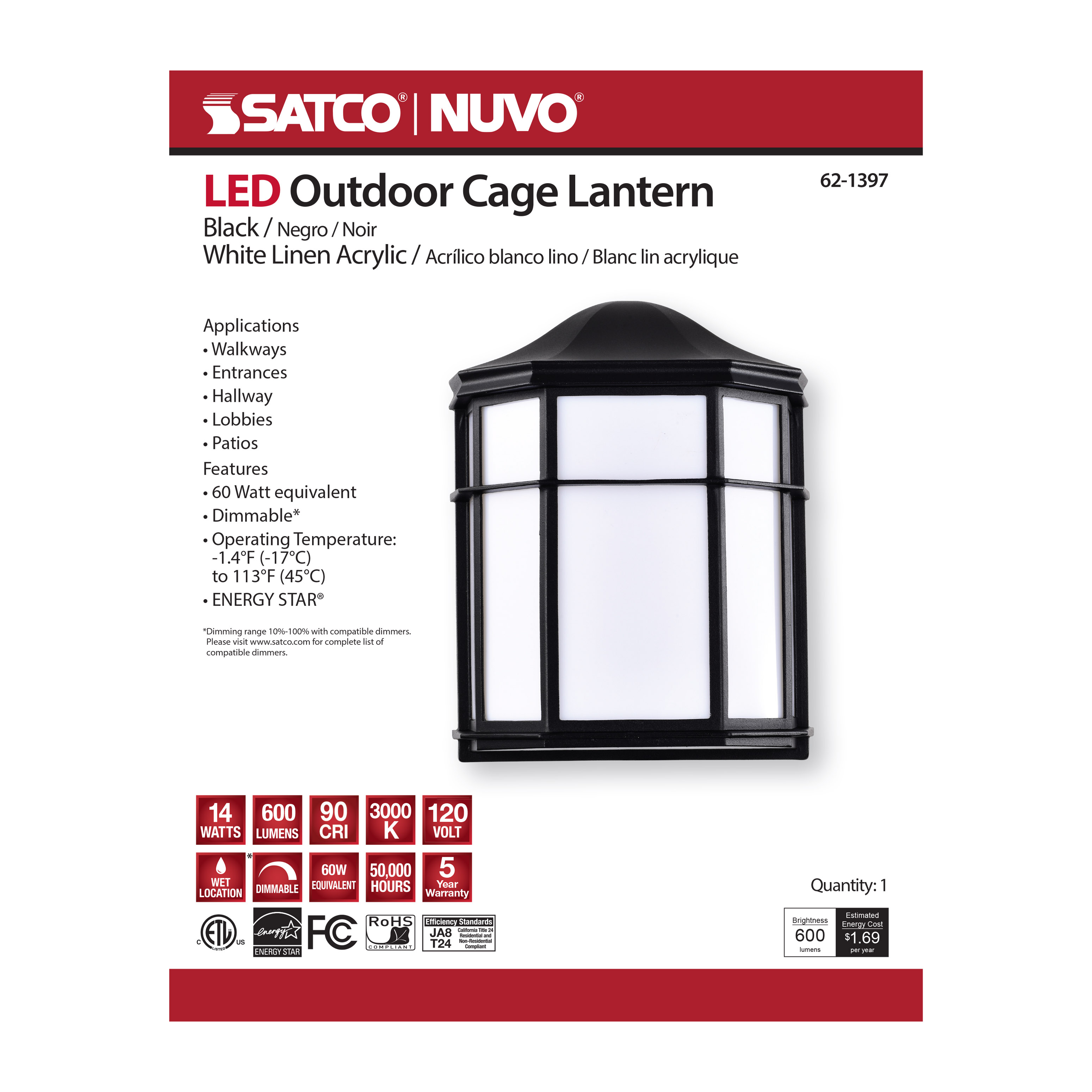 LED CAGE LANTERN - 62-1397
