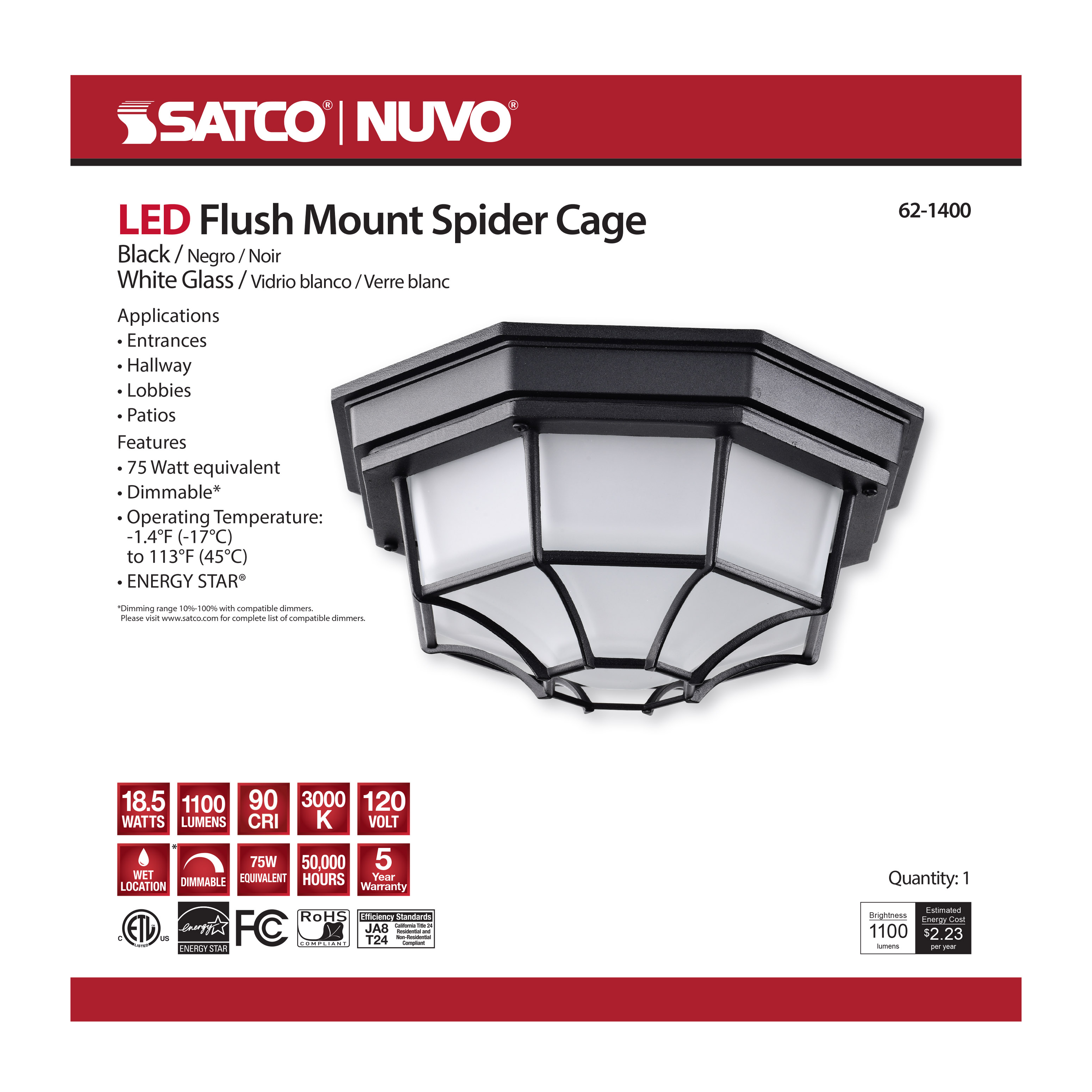 LED SPIDER CAGE - 62-1400