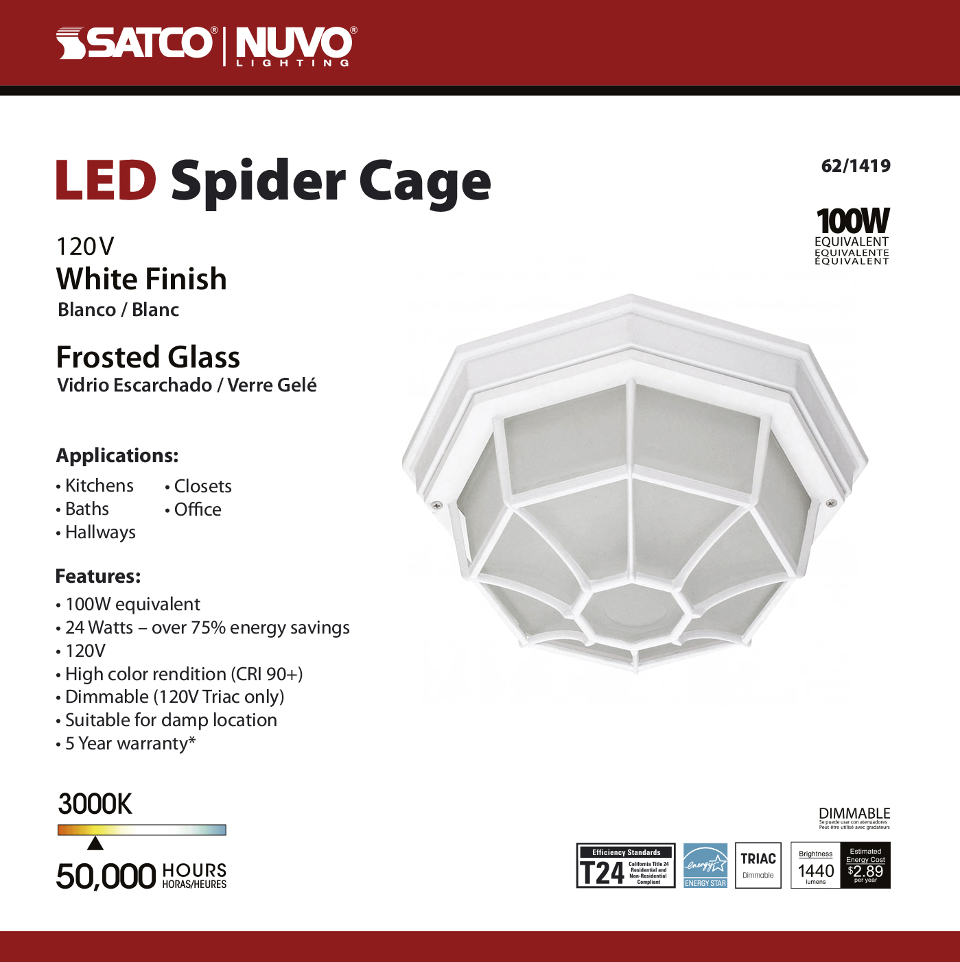 LED SPIDER CAGE - 62-1419
