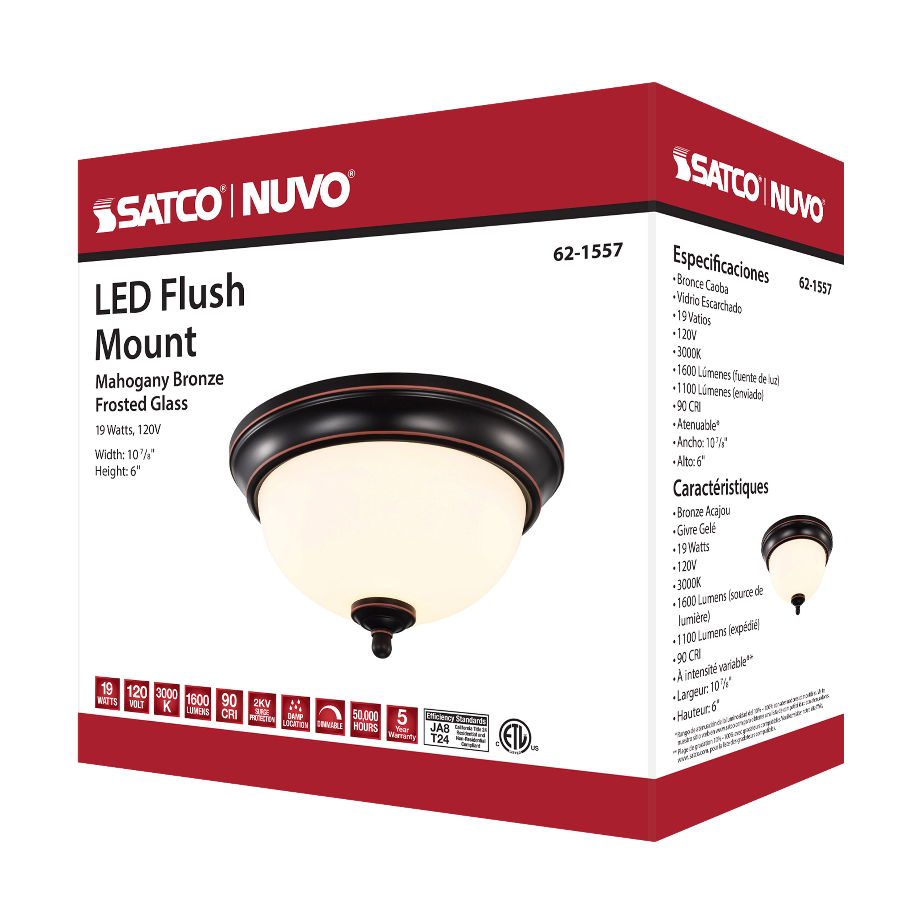 LED 19W 11" FLUSH MOUNT 3000K - 62-1557