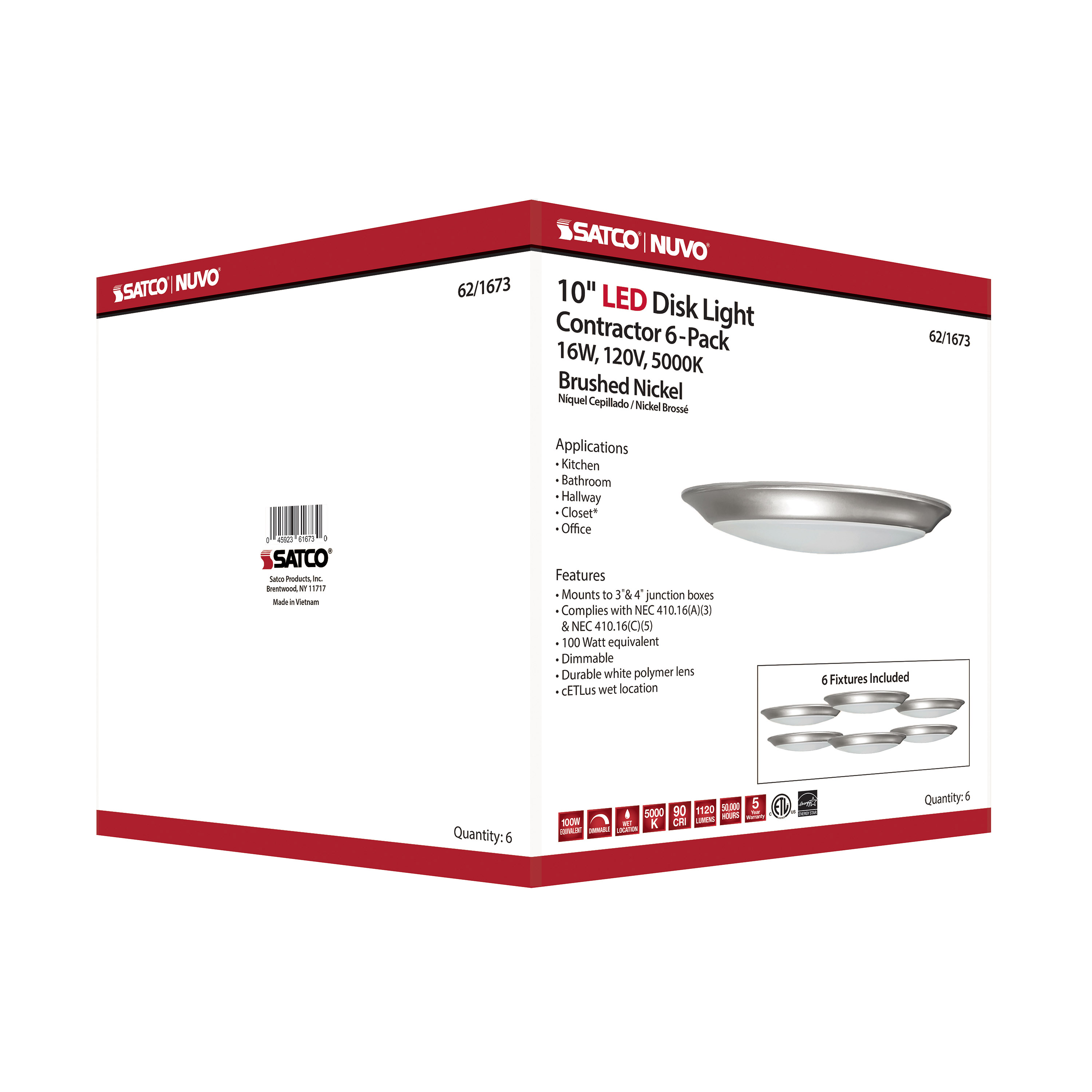 10" LED DISK LIGHT BN FINISH - 62-1673