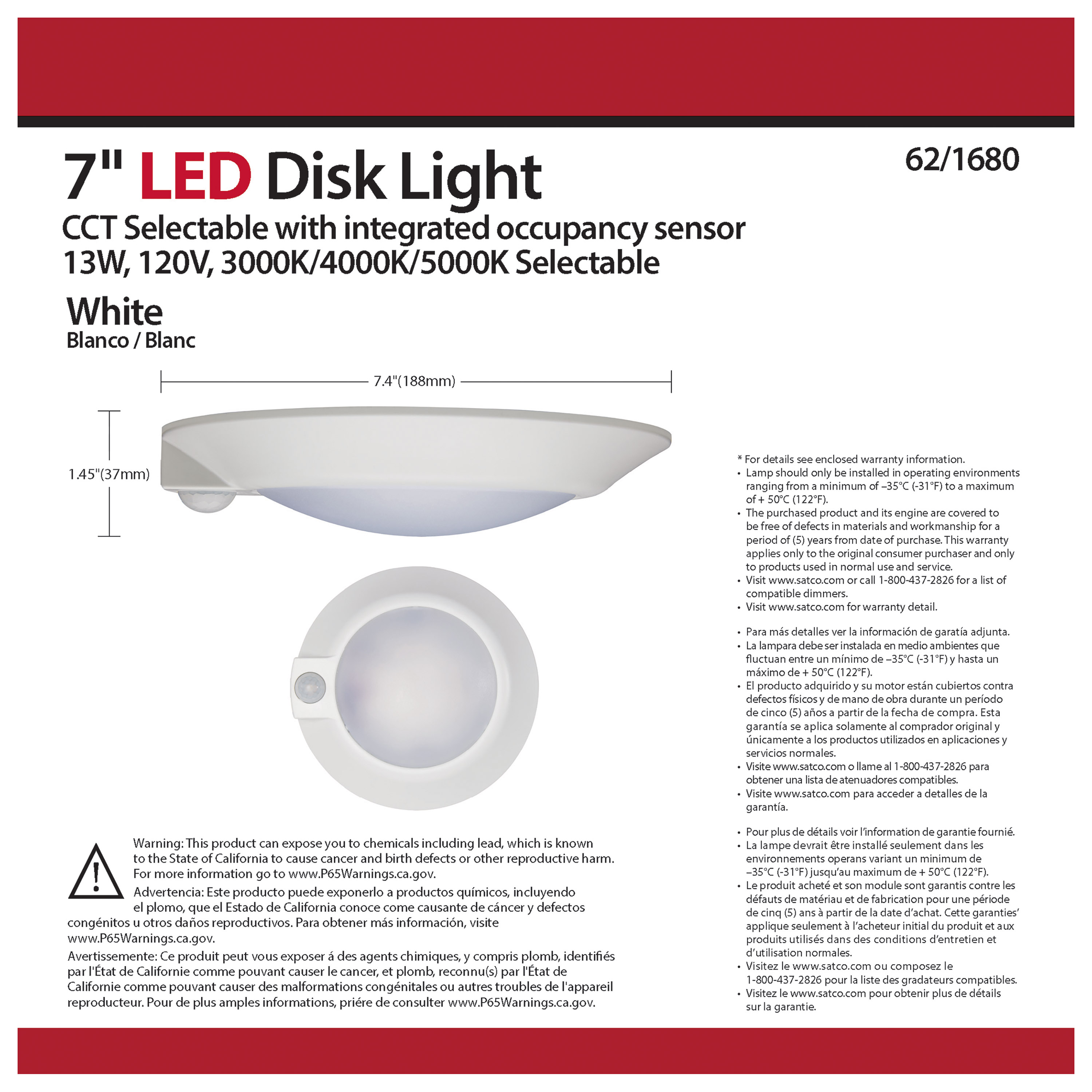 7" LED DISK LIGHT W/ OCC - 62-1680