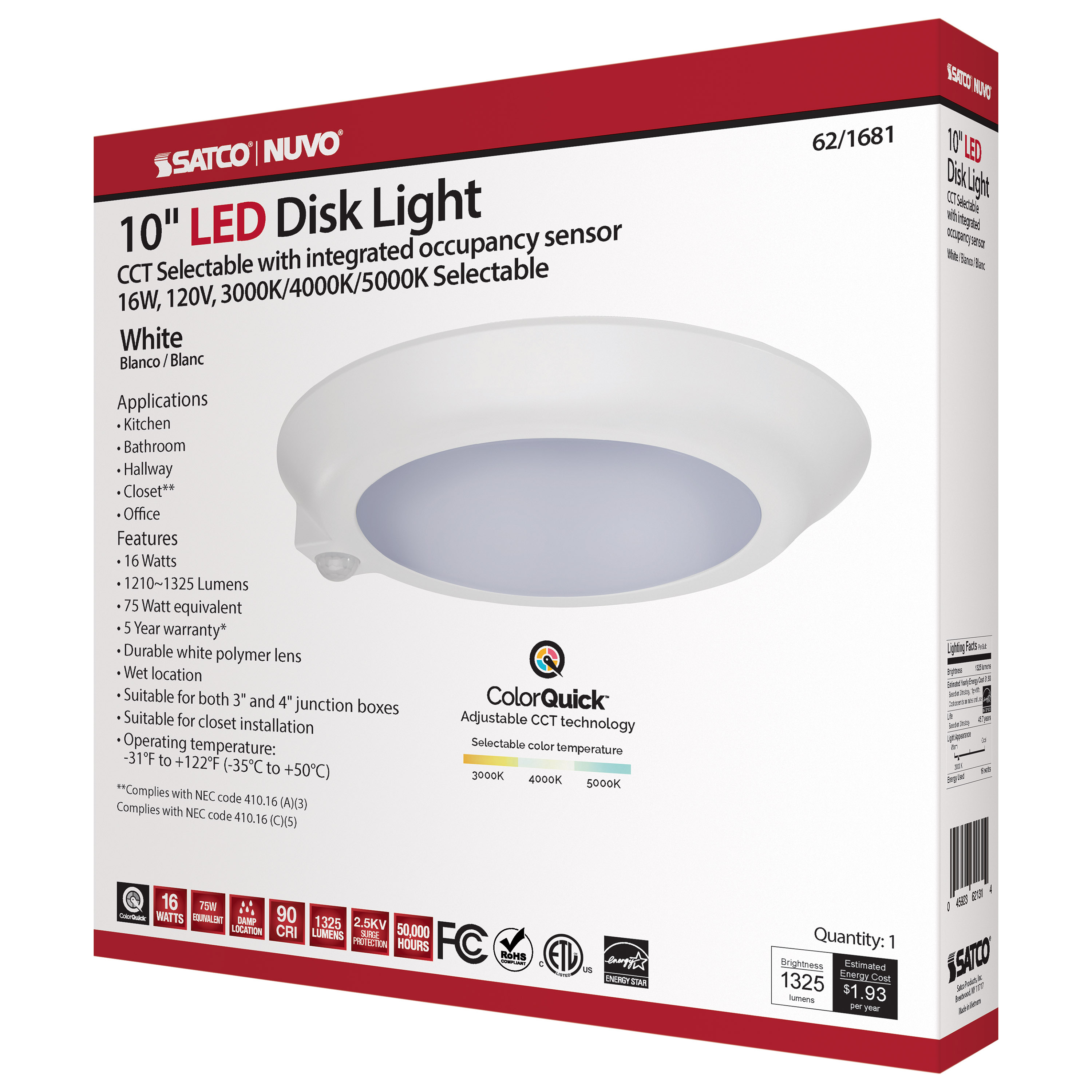 10" LED DISK LIGHT W/ OCC - 62-1681