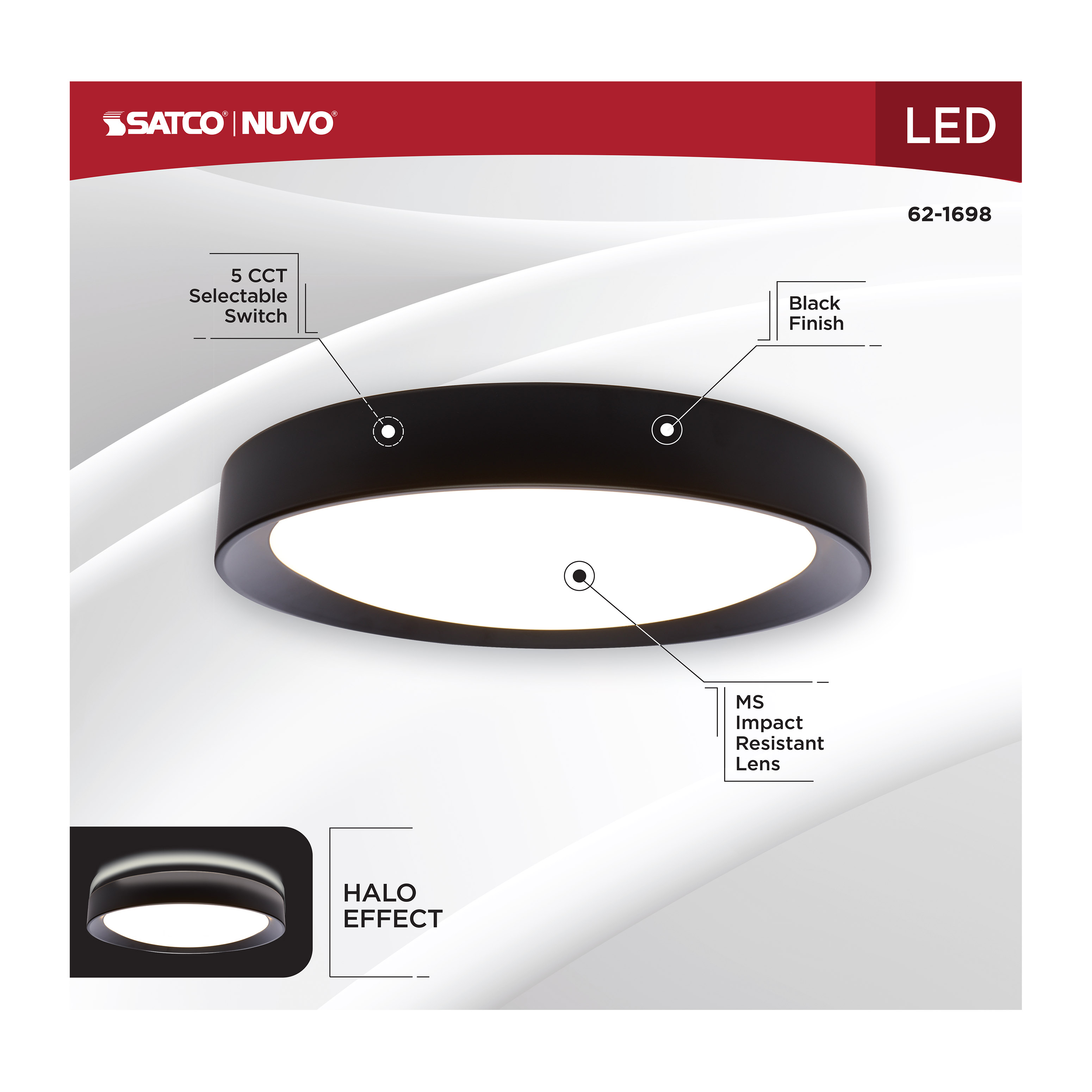 SELENE 17" LED FLUSH MOUNT - 62-1698