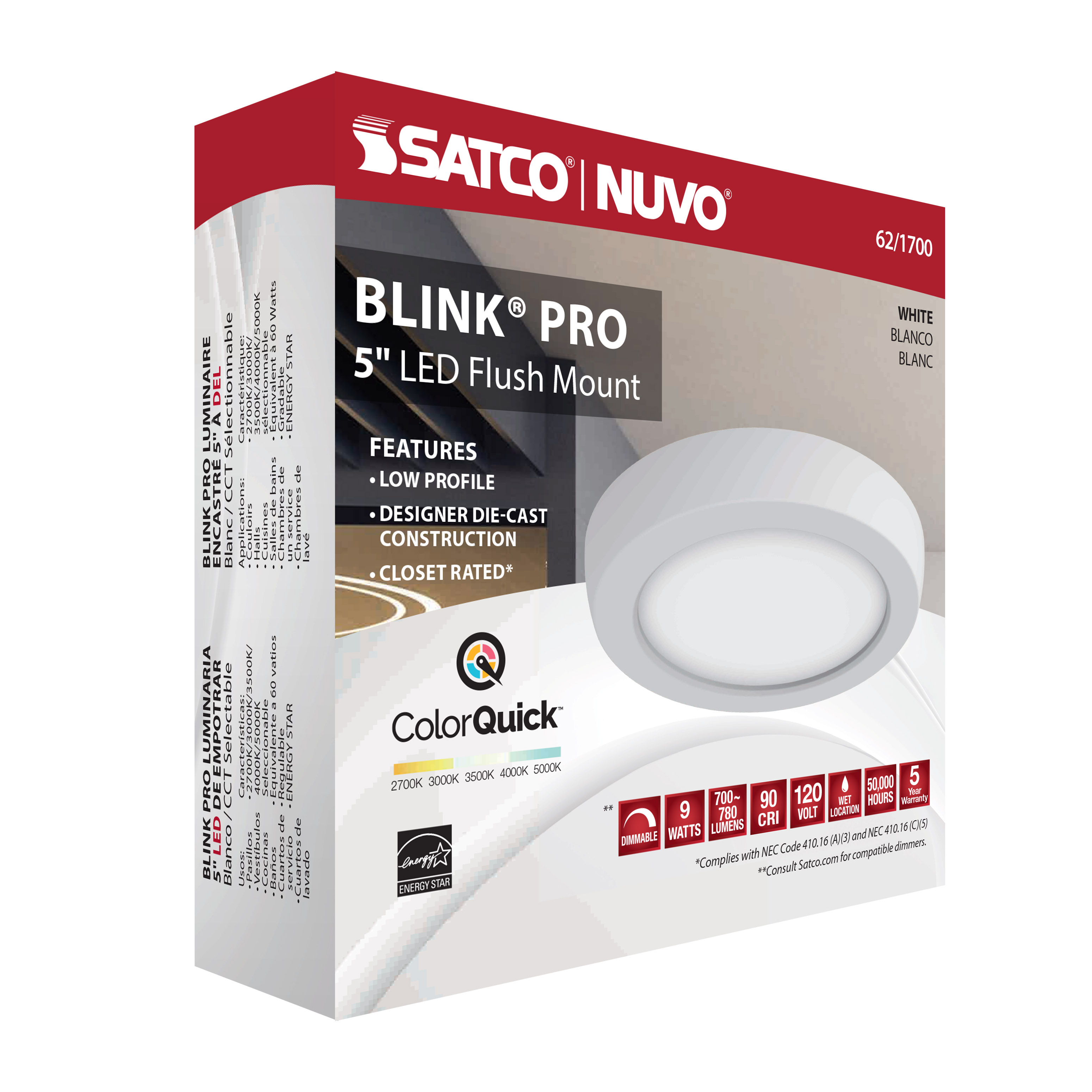 BLINK 9W LED 5" RND WHITE - 62-1700