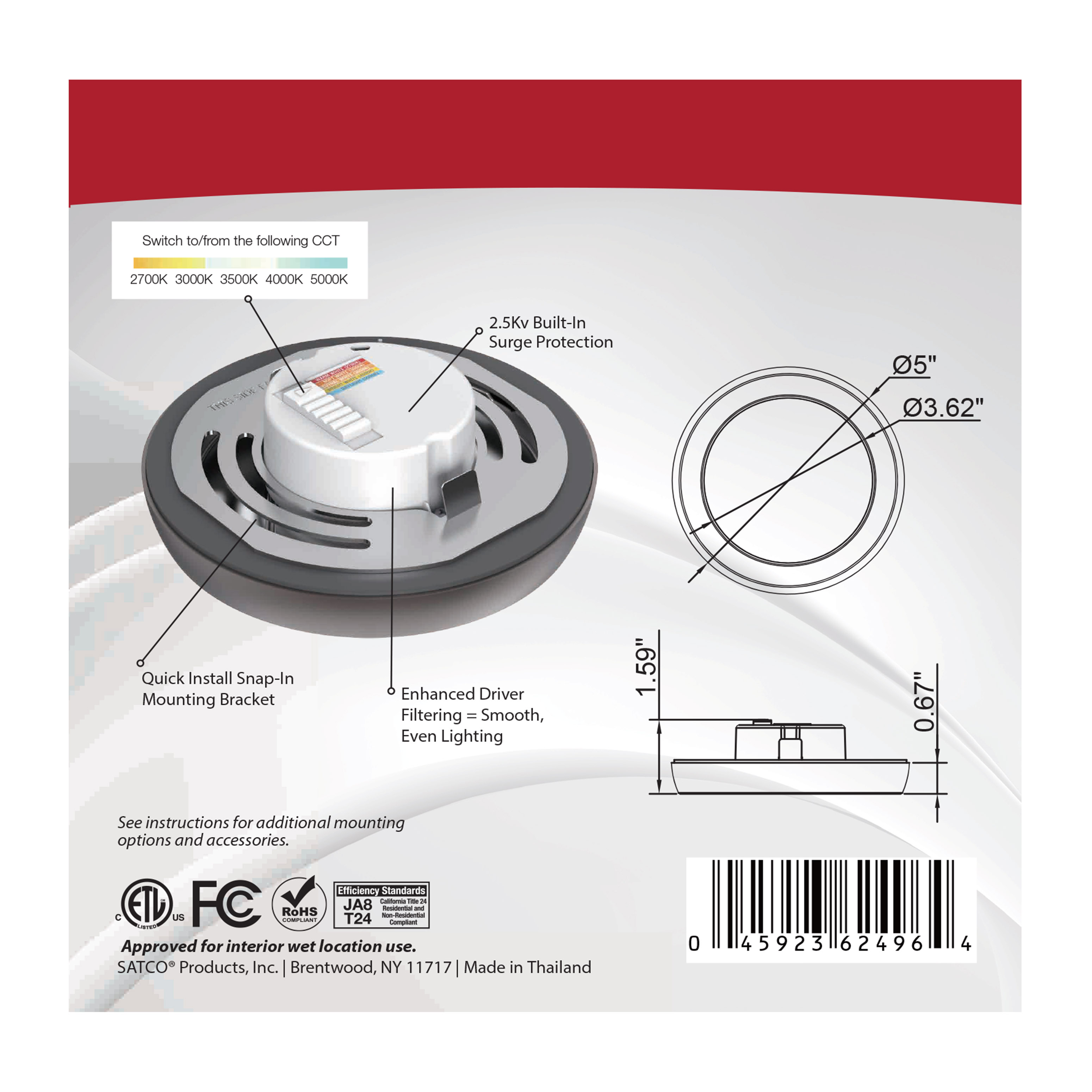 BLINK 9W LED 5" RND BRONZE - 62-1702