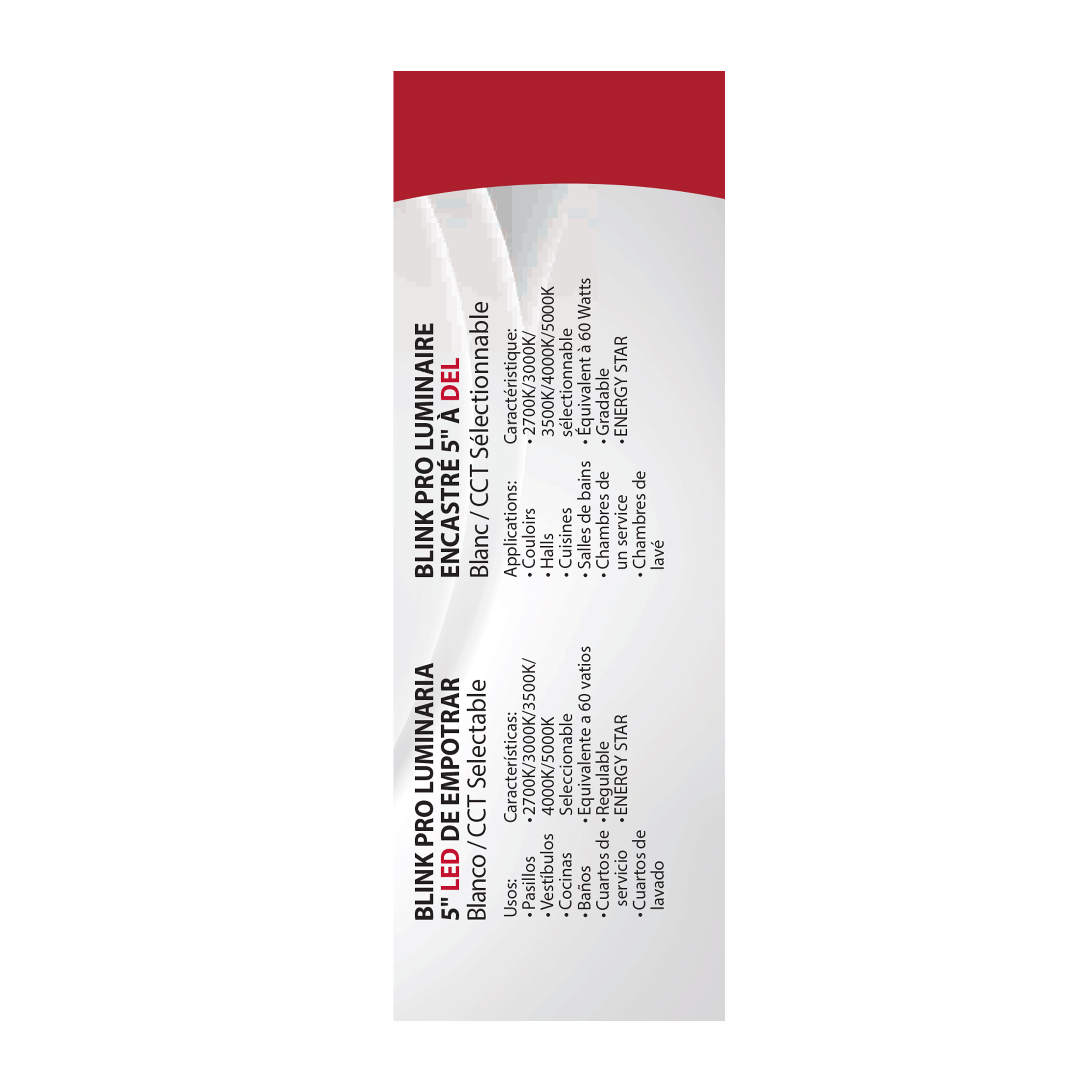 BLINK 9W LED 5" SQ WHITE - 62-1704