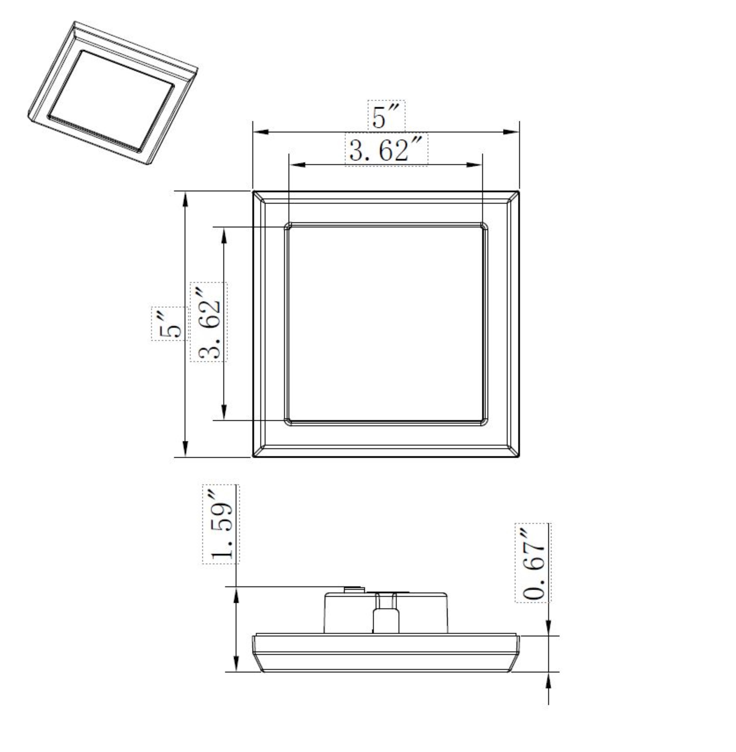 BLINK 9W LED 5" SQ WHITE - 62-1704