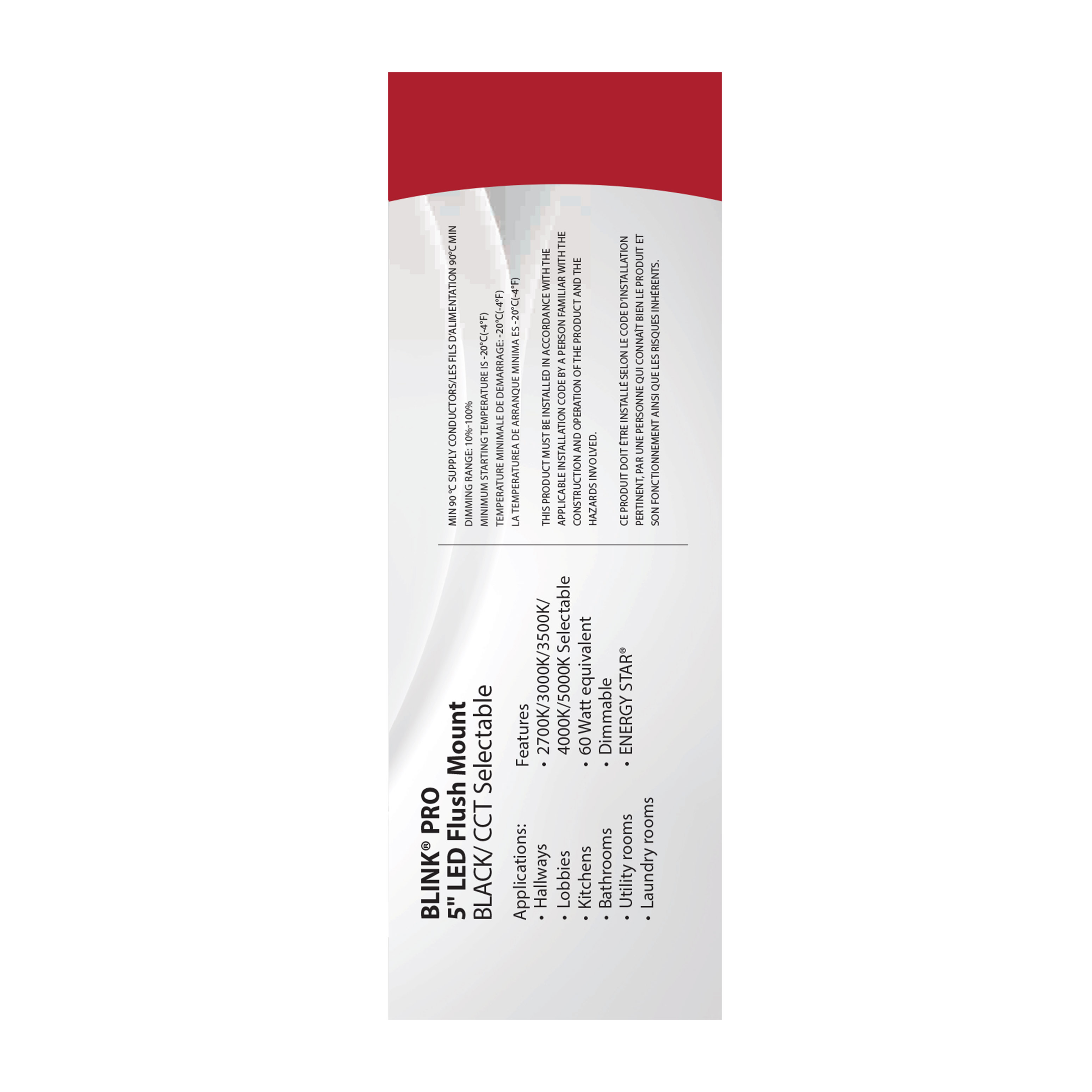 BLINK 9W LED 5" SQ BLACK - 62-1705