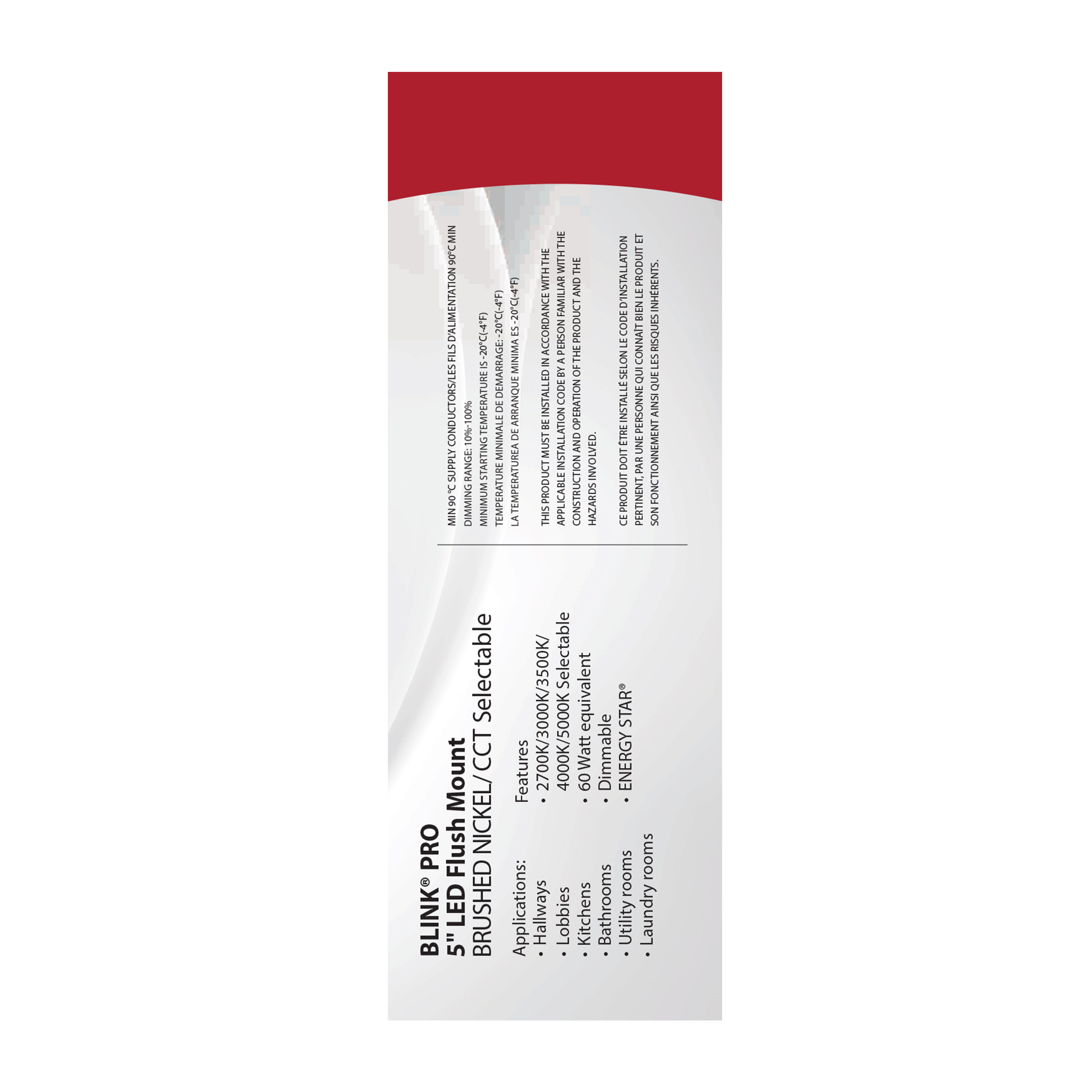 BLINK 9W LED 5" SQ BR. NICKEL - 62-1707