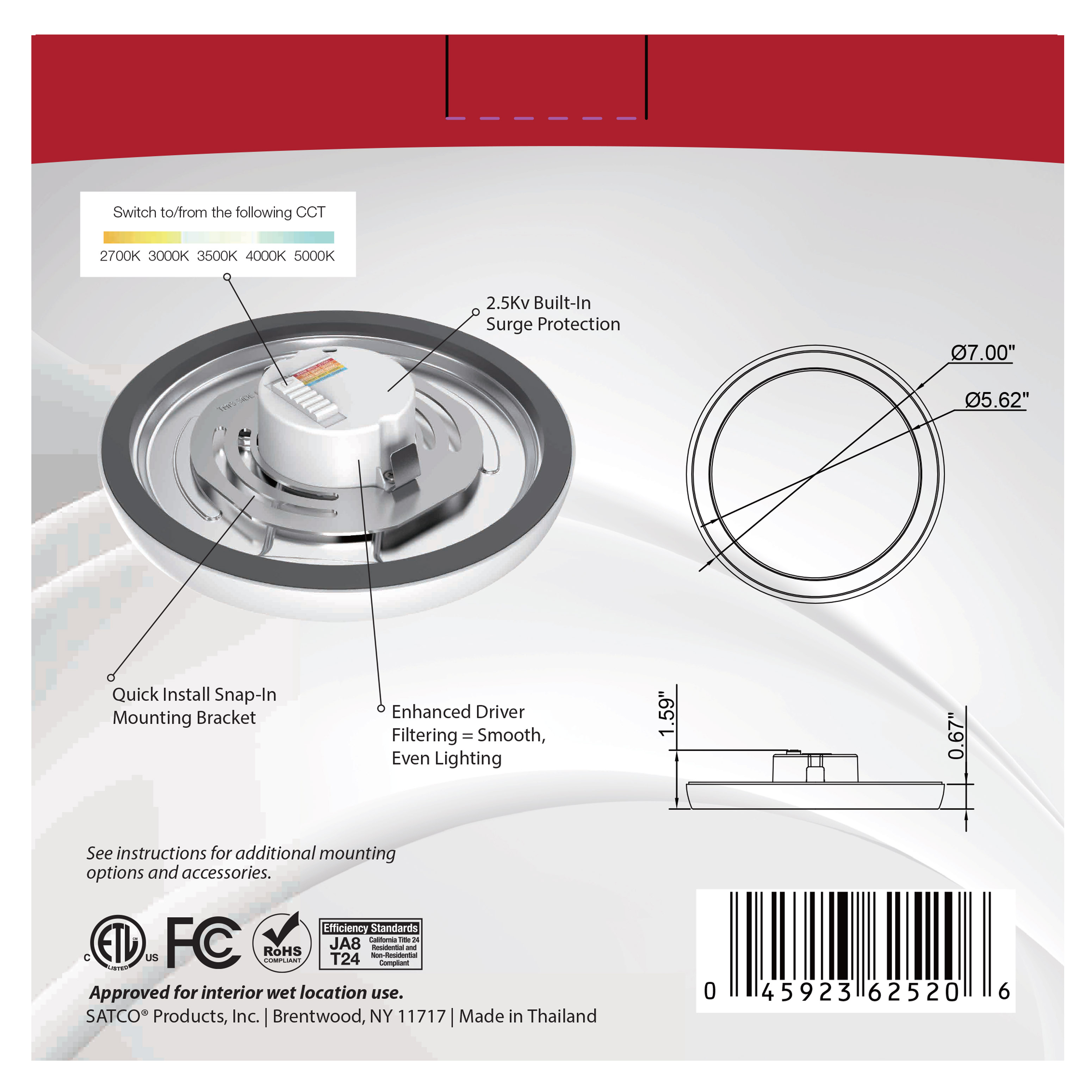 BLINK 11W LED 7" RND WHITE - 62-1710