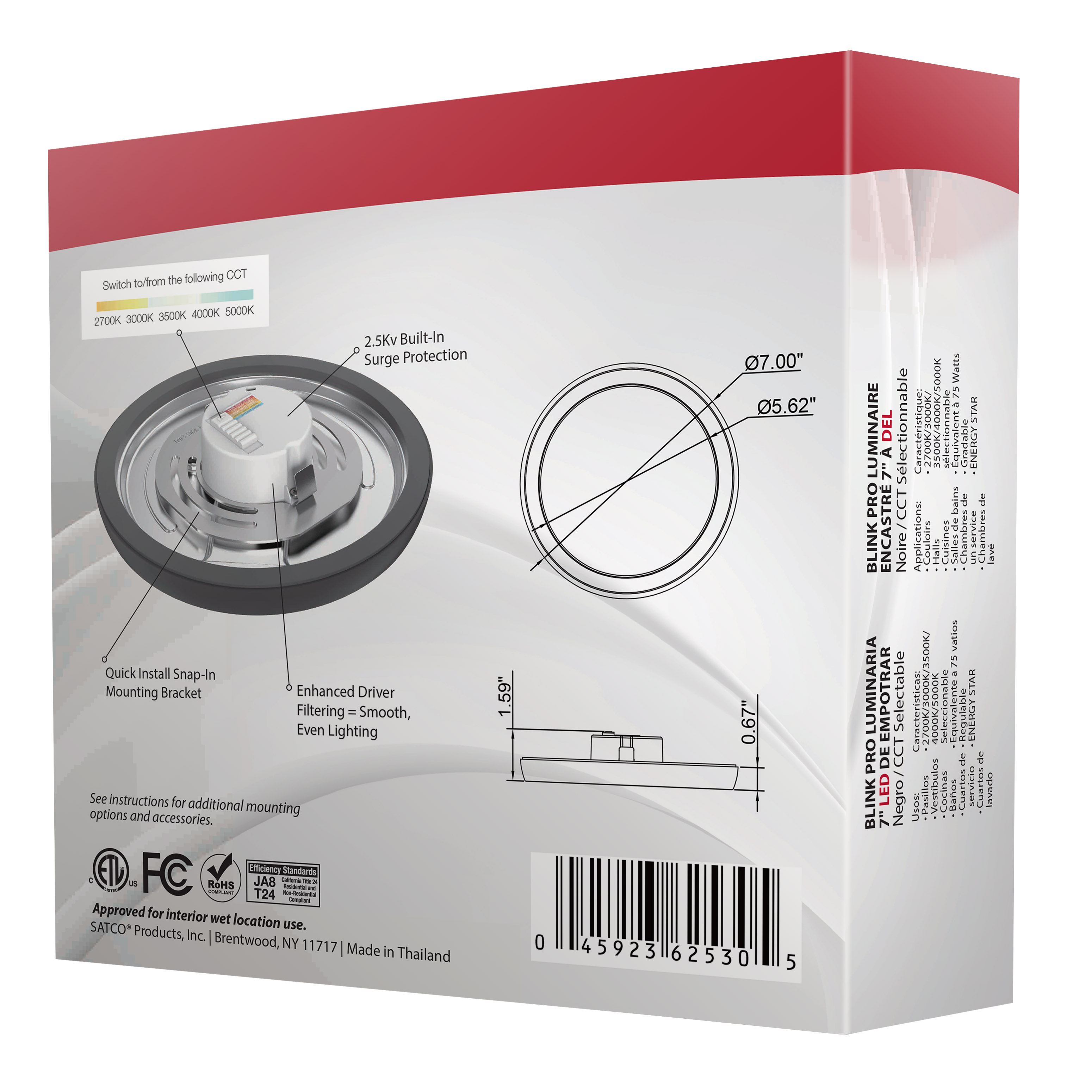 BLINK 11W LED 7" RND BLACK - 62-1711