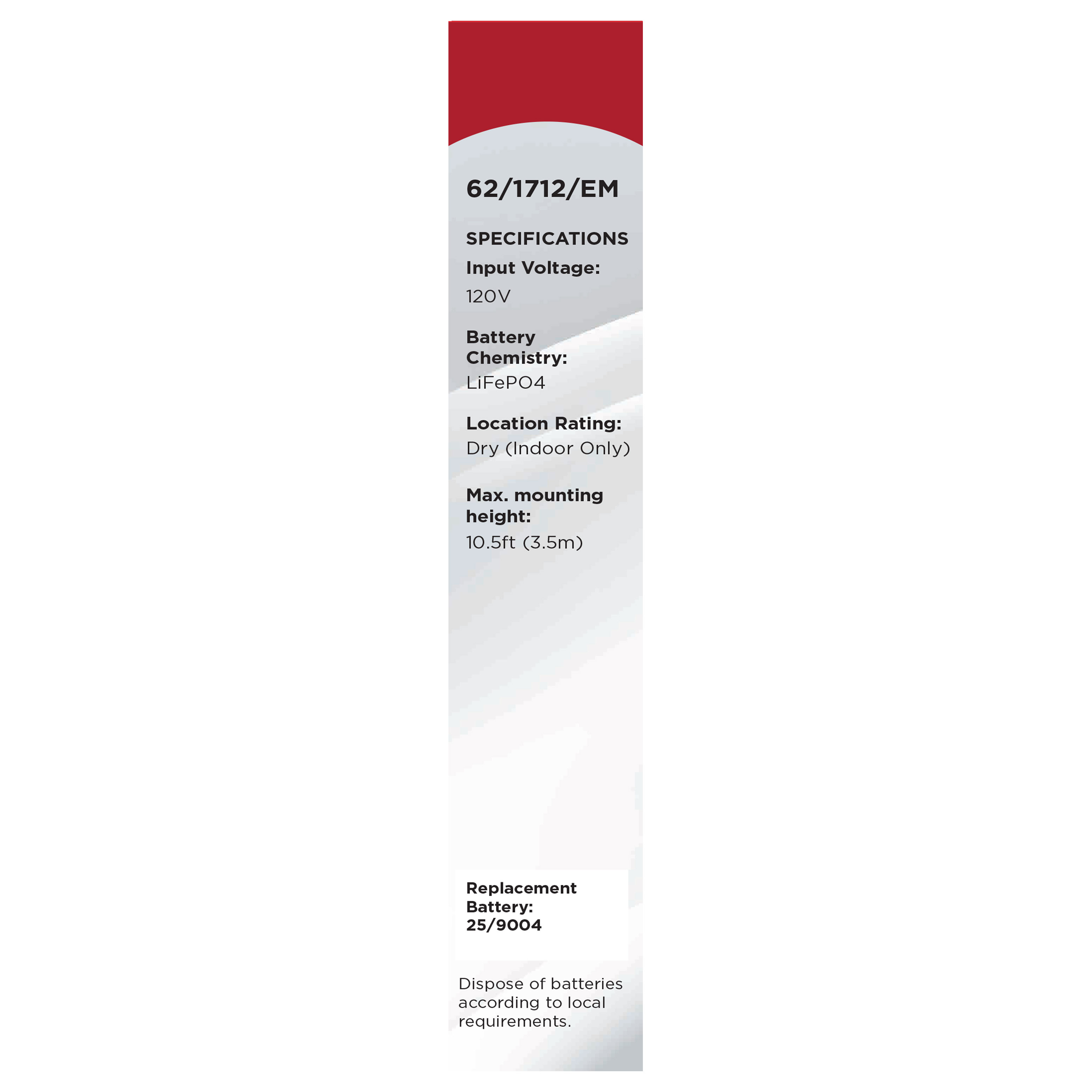 7" RD BLINK PRO EM BATT BACKUP - 62-1712-EM