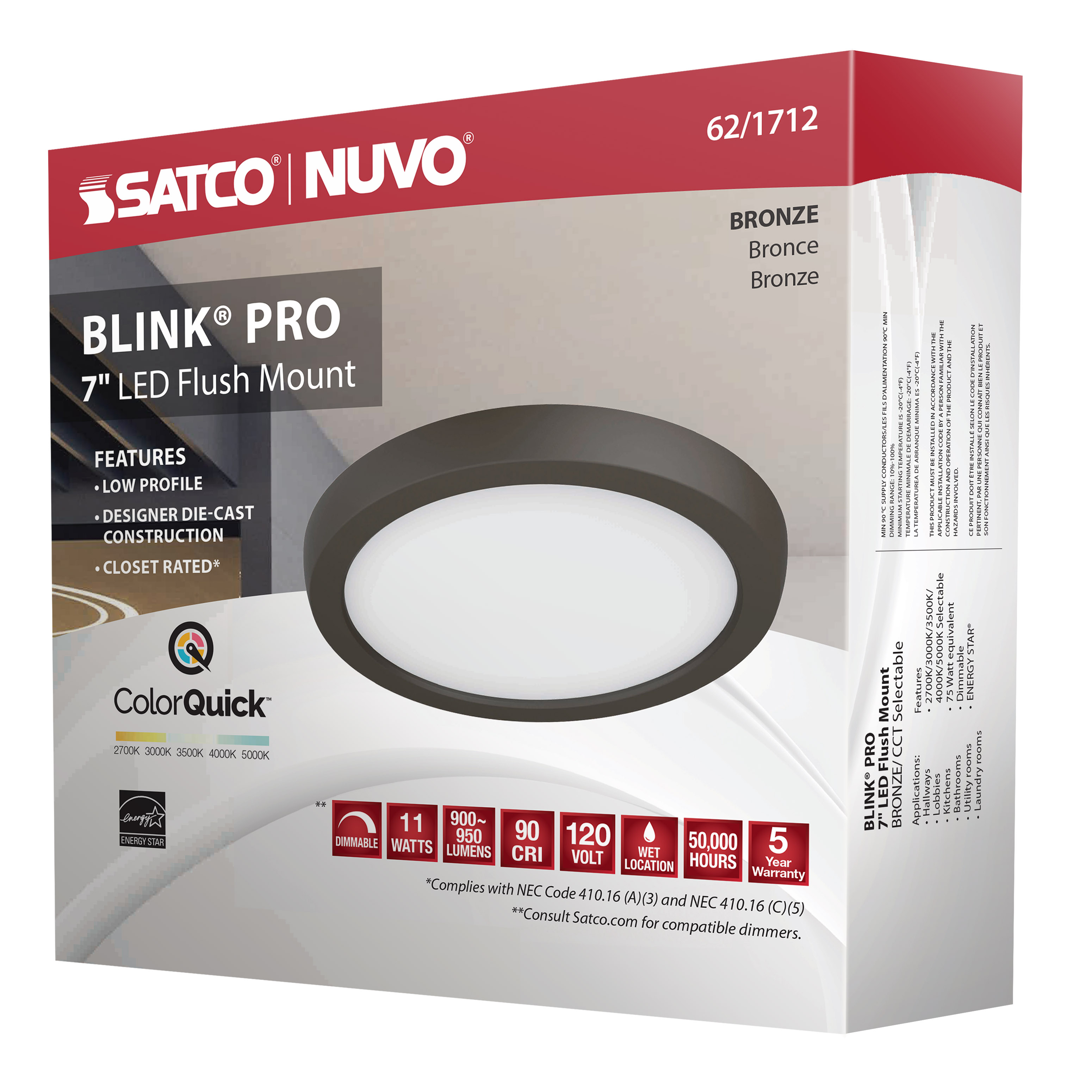 BLINK 11W LED 7" RND BRONZE - 62-1712