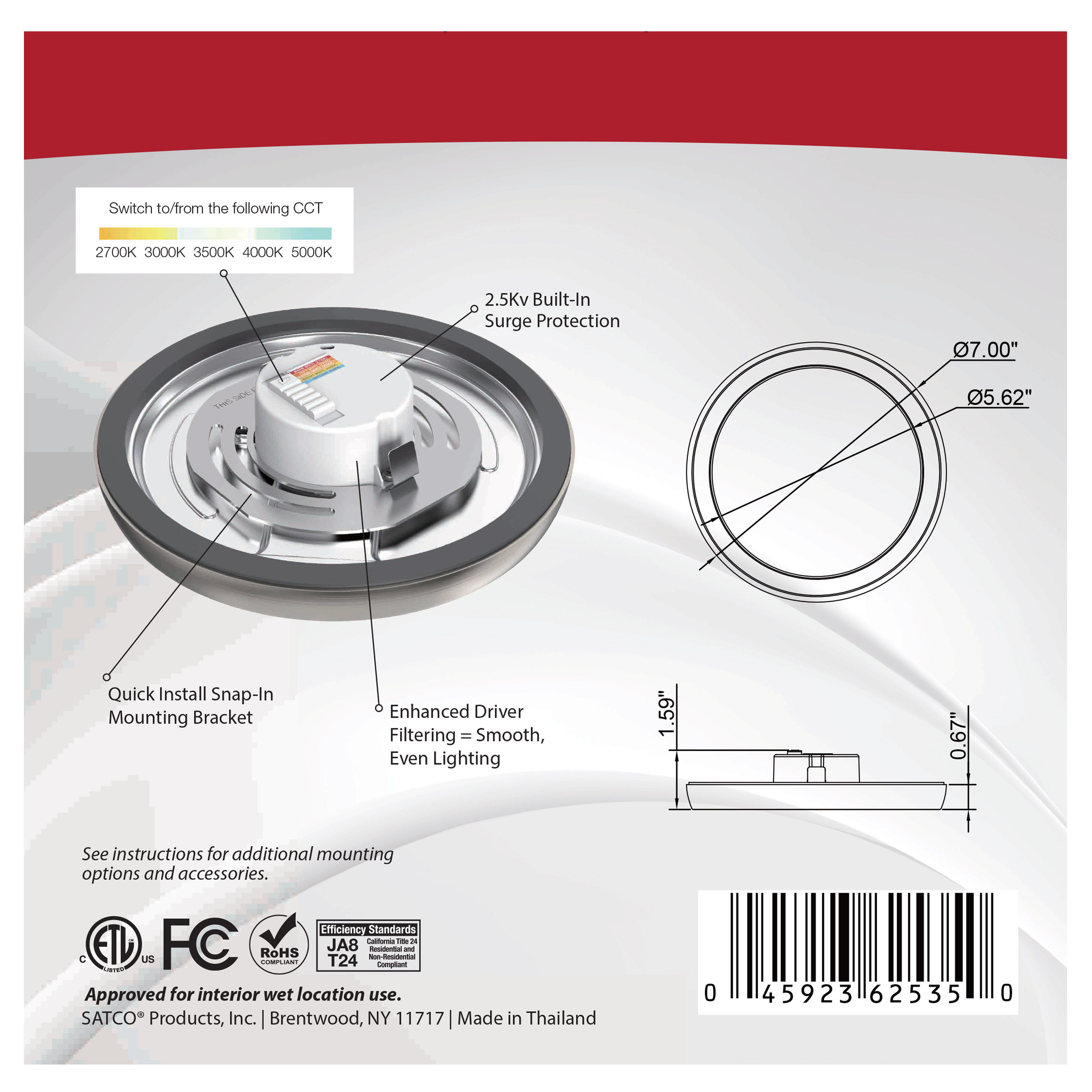 BLINK 11W LED 7" RND BR. NICK - 62-1713