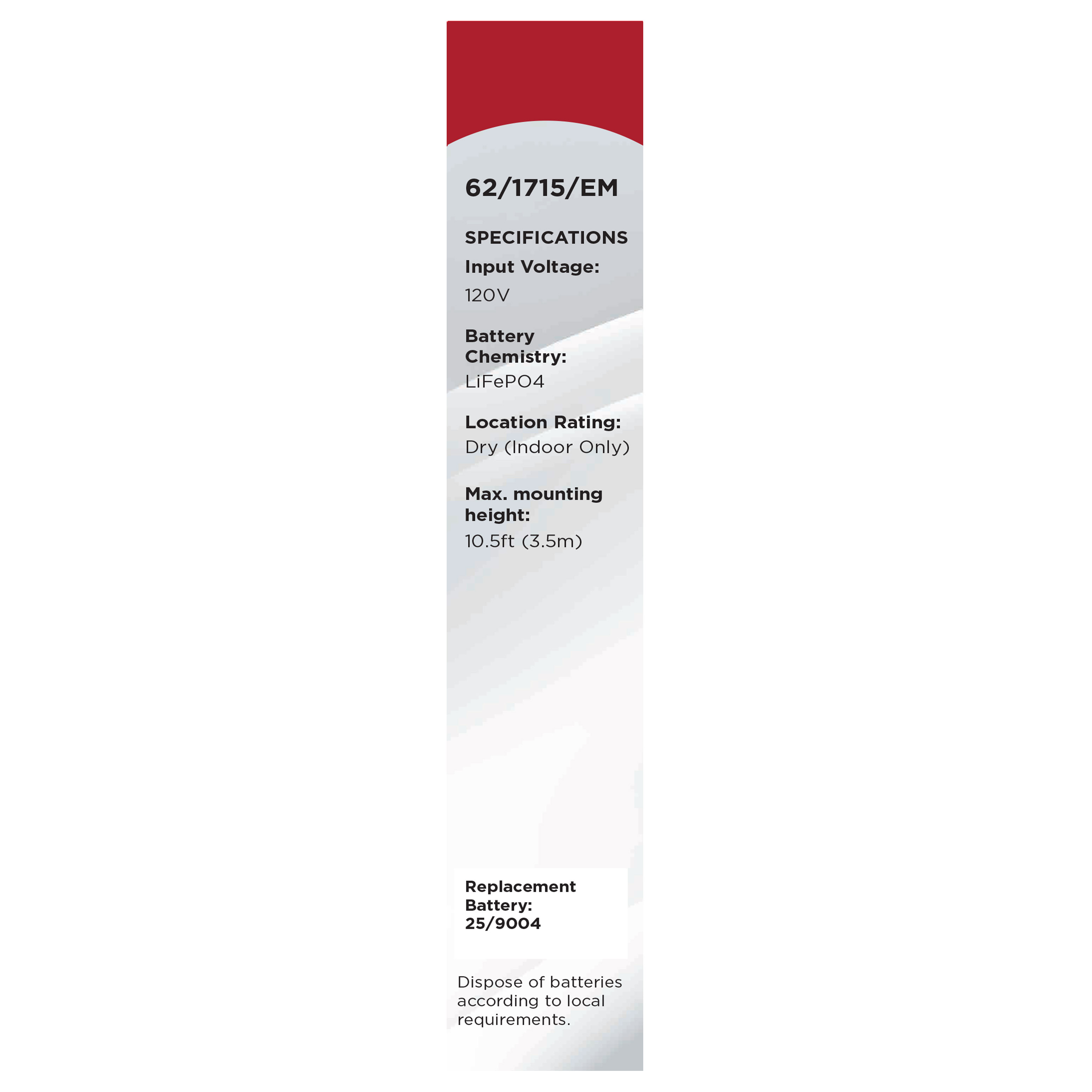 7" SQ BLINK PRO EM BATT BACKUP - 62-1715-EM