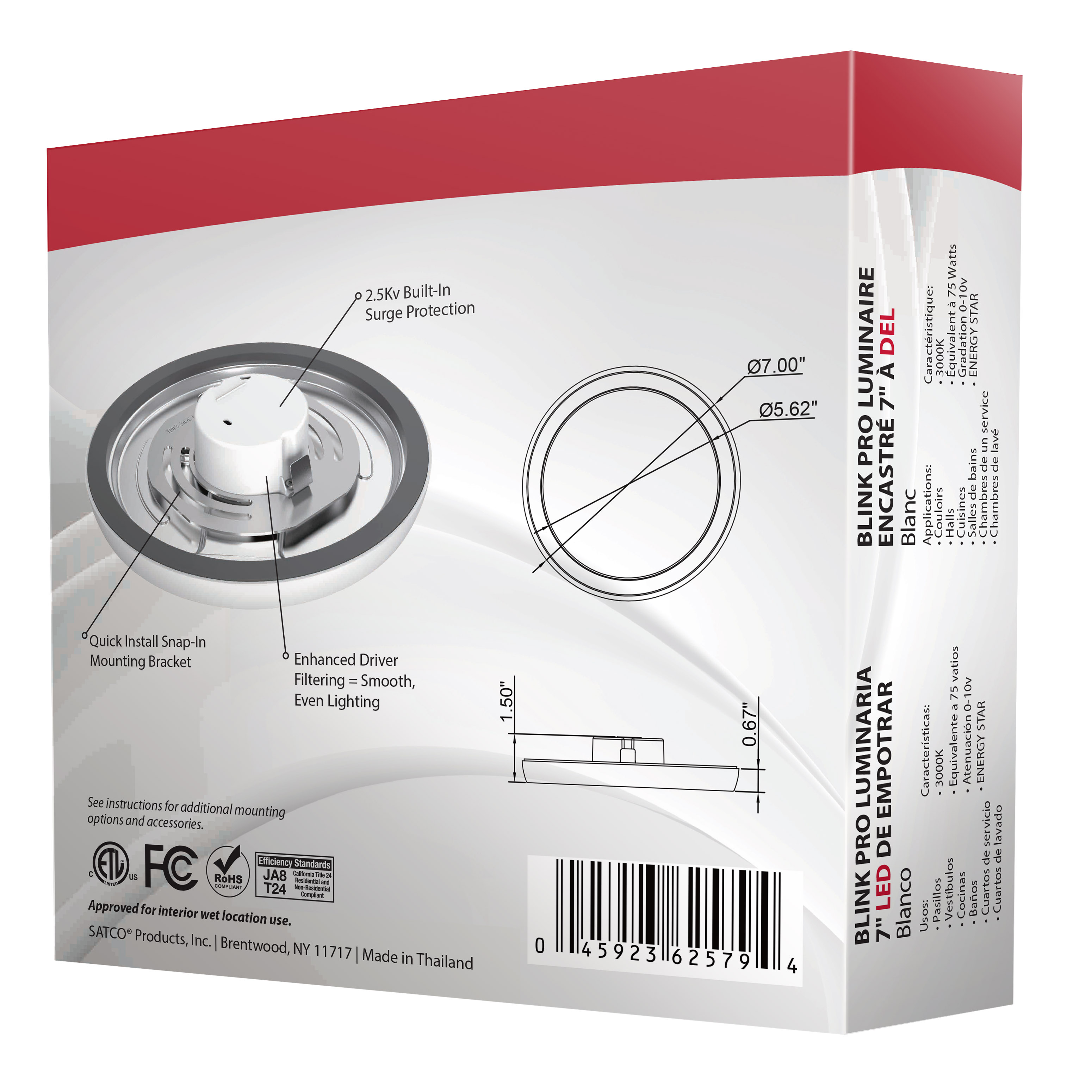 BLINK 11W LED 7" RND WH 0-10V - 62-1718