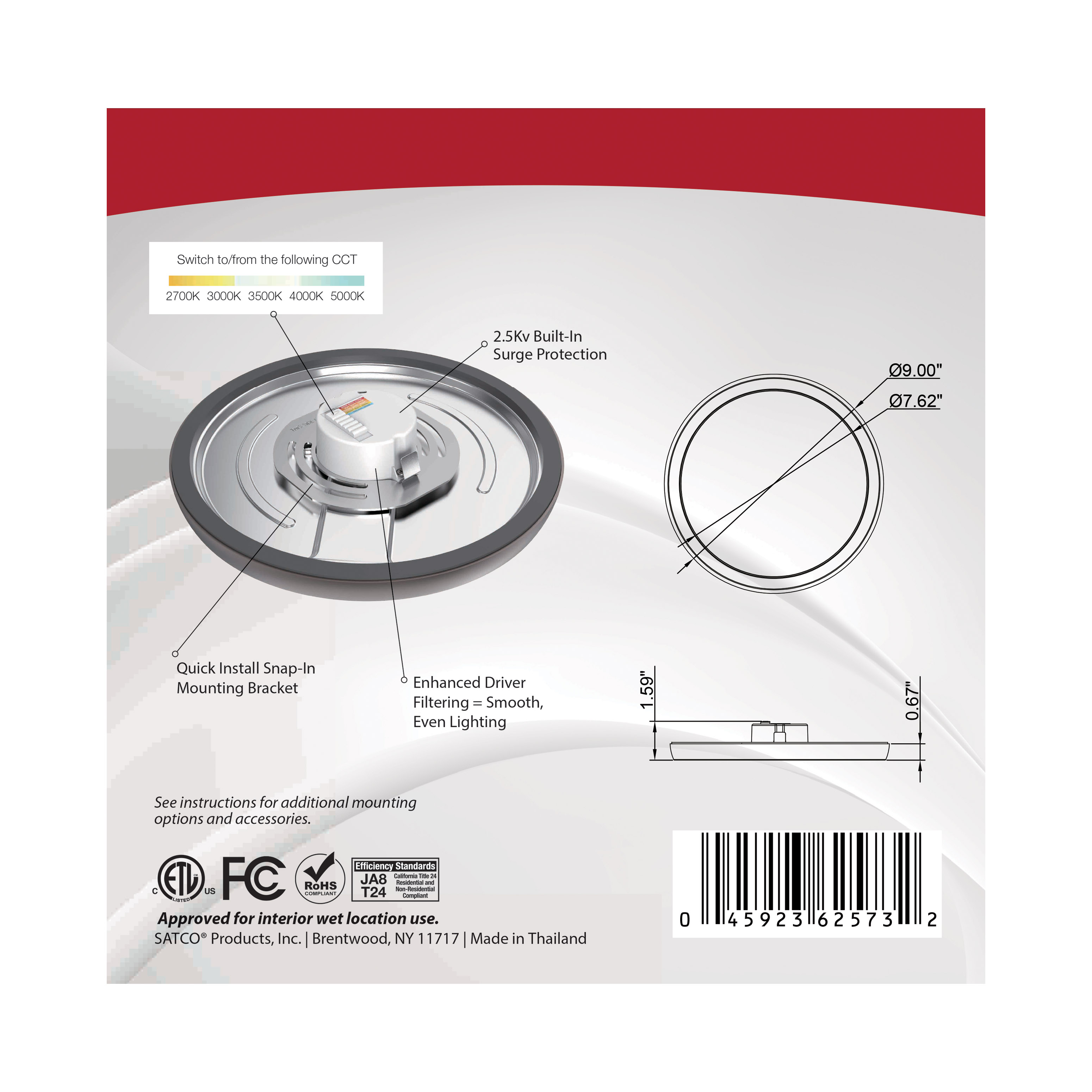 BLINK 13W LED 9" RND BRONZE - 62-1722