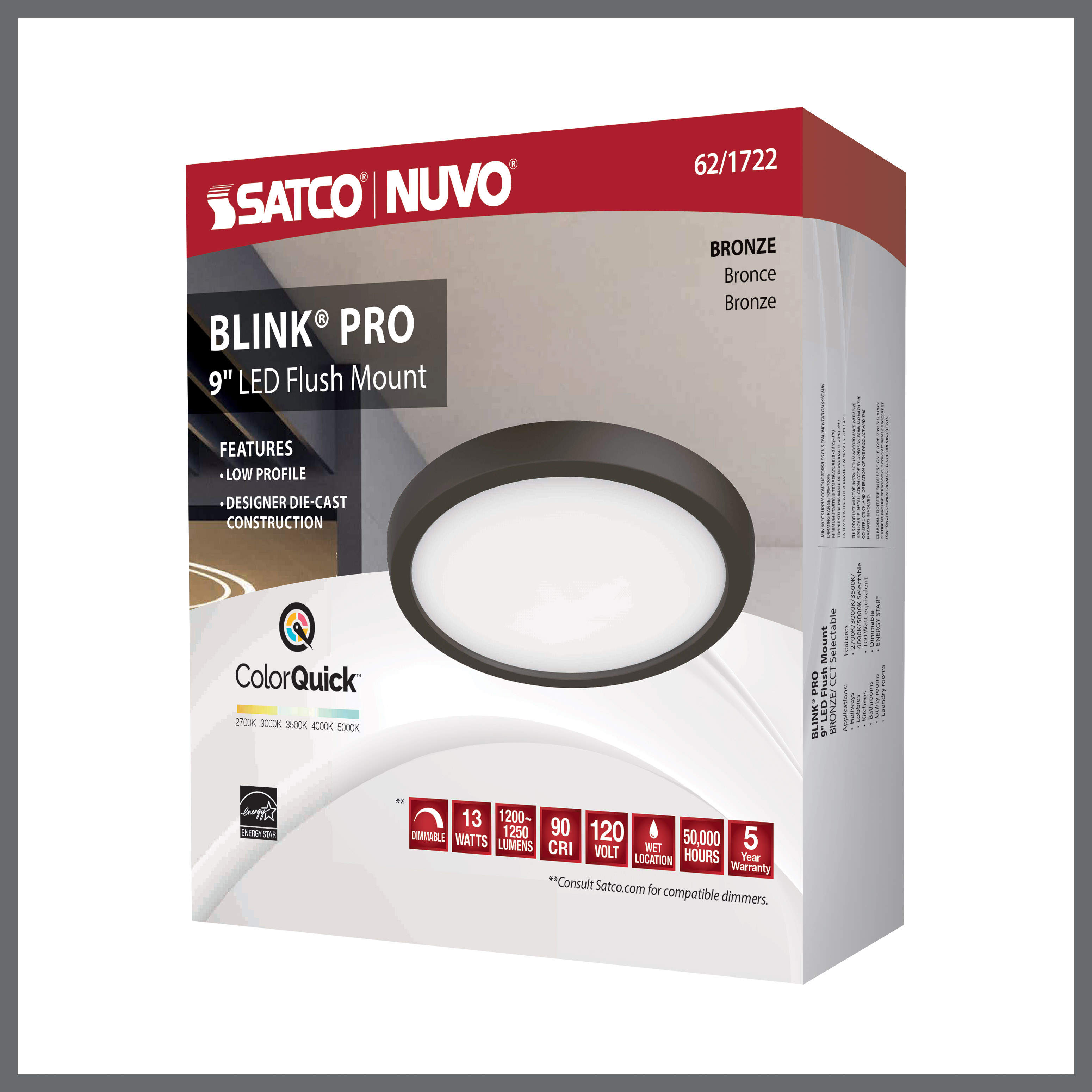 BLINK 13W LED 9" RND BRONZE - 62-1722