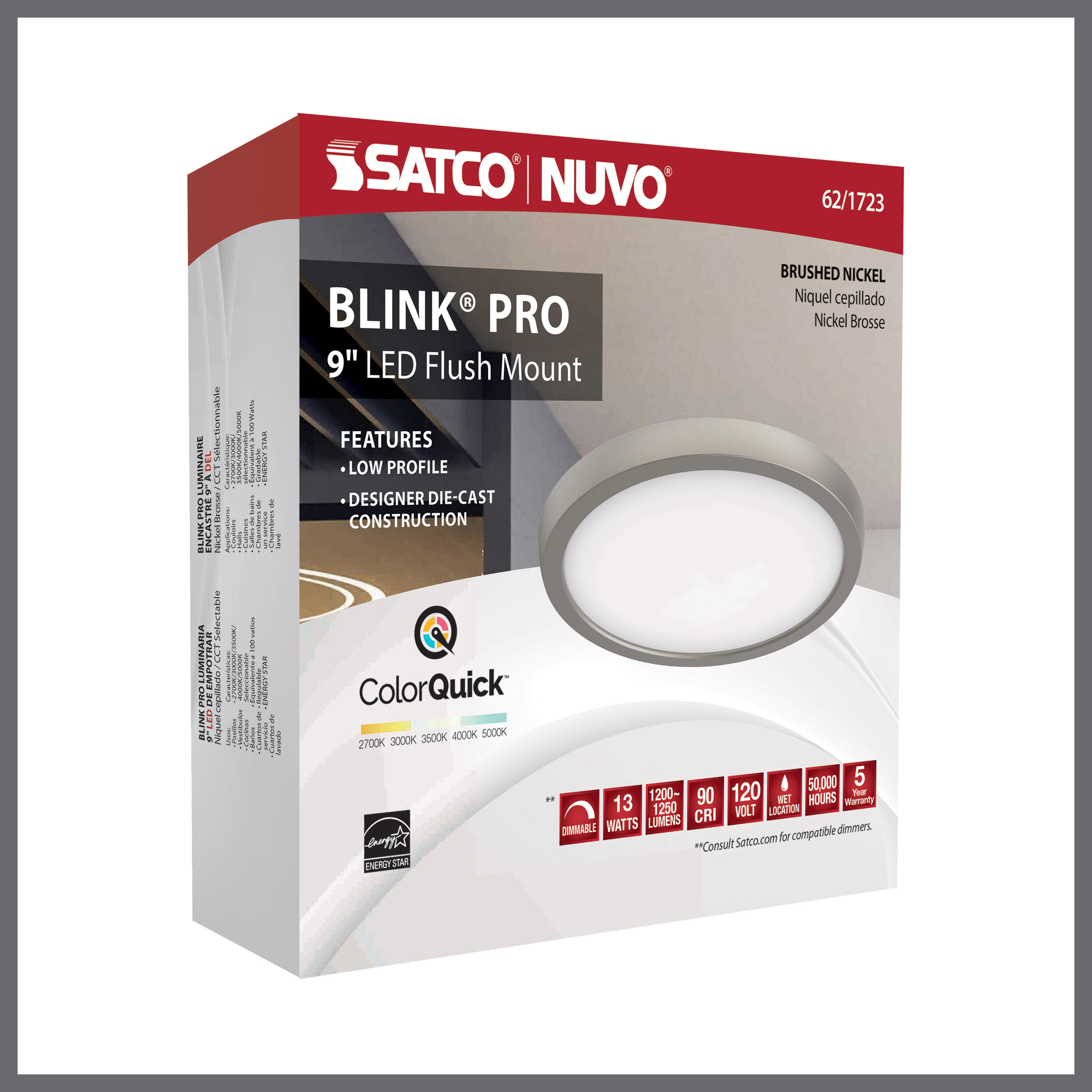 BLINK 13W LED 9" RND BR. NICK - 62-1723