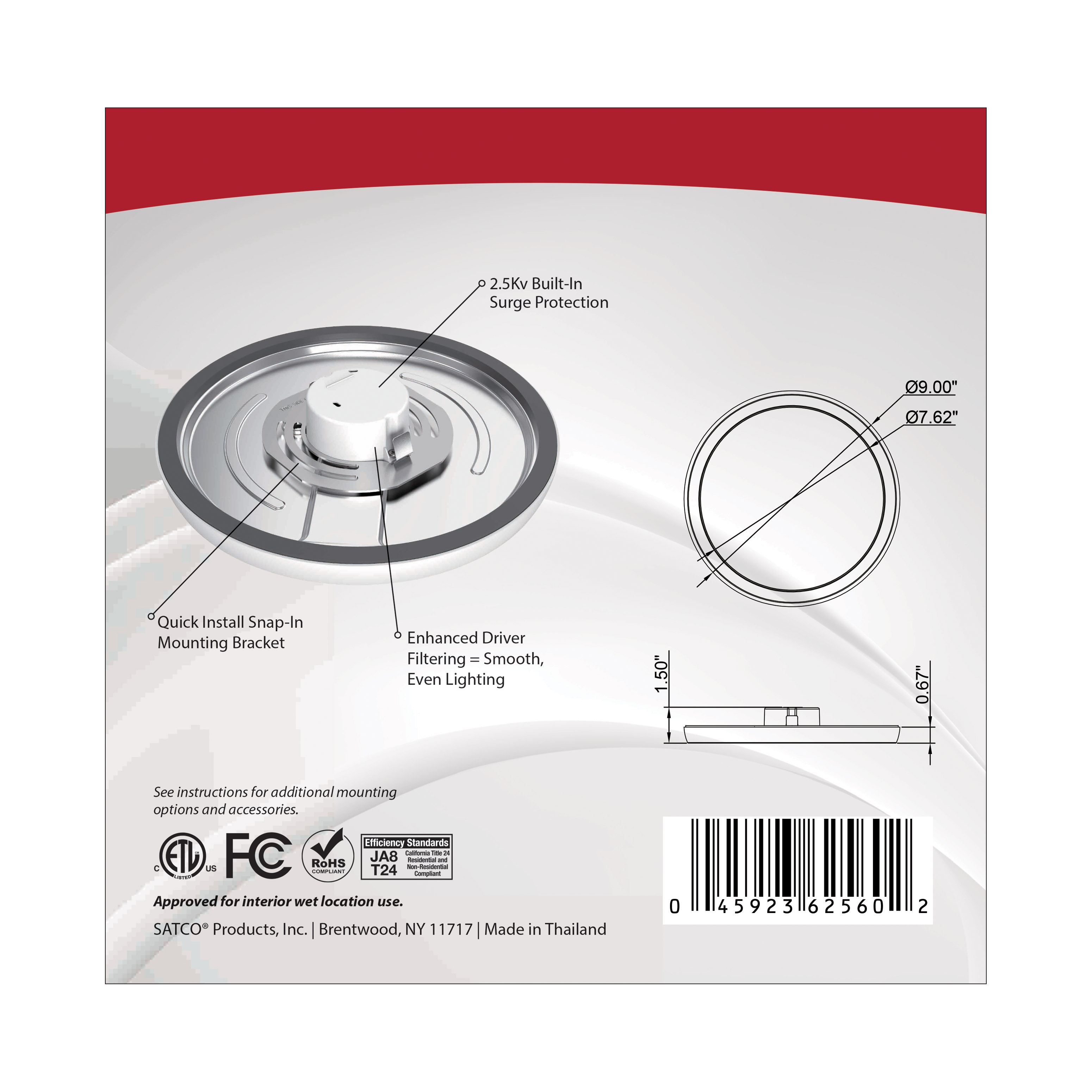 BLINK 13W LED 9" RND WH 0-10V - 62-1728