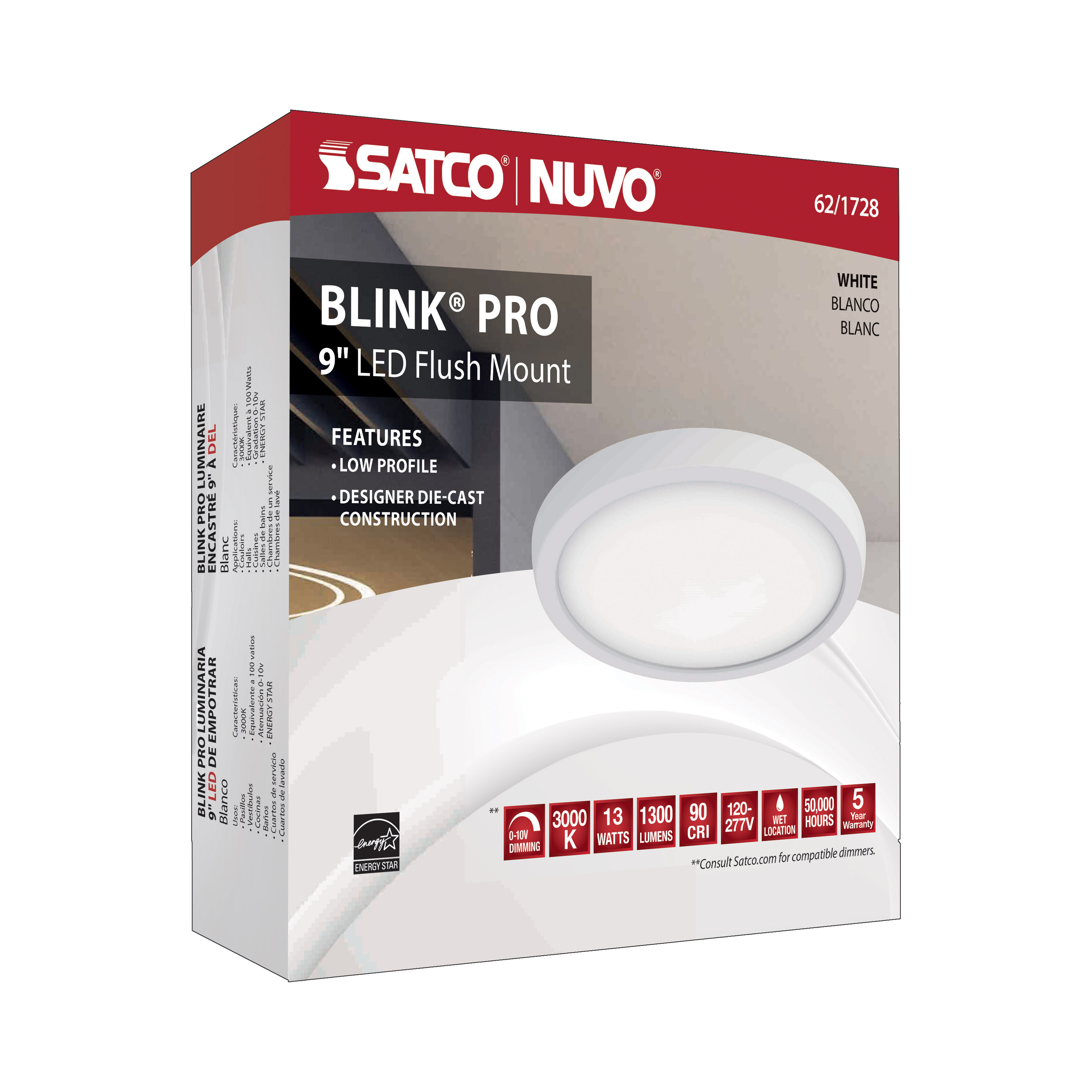 BLINK 13W LED 9" RND WH 0-10V - 62-1728