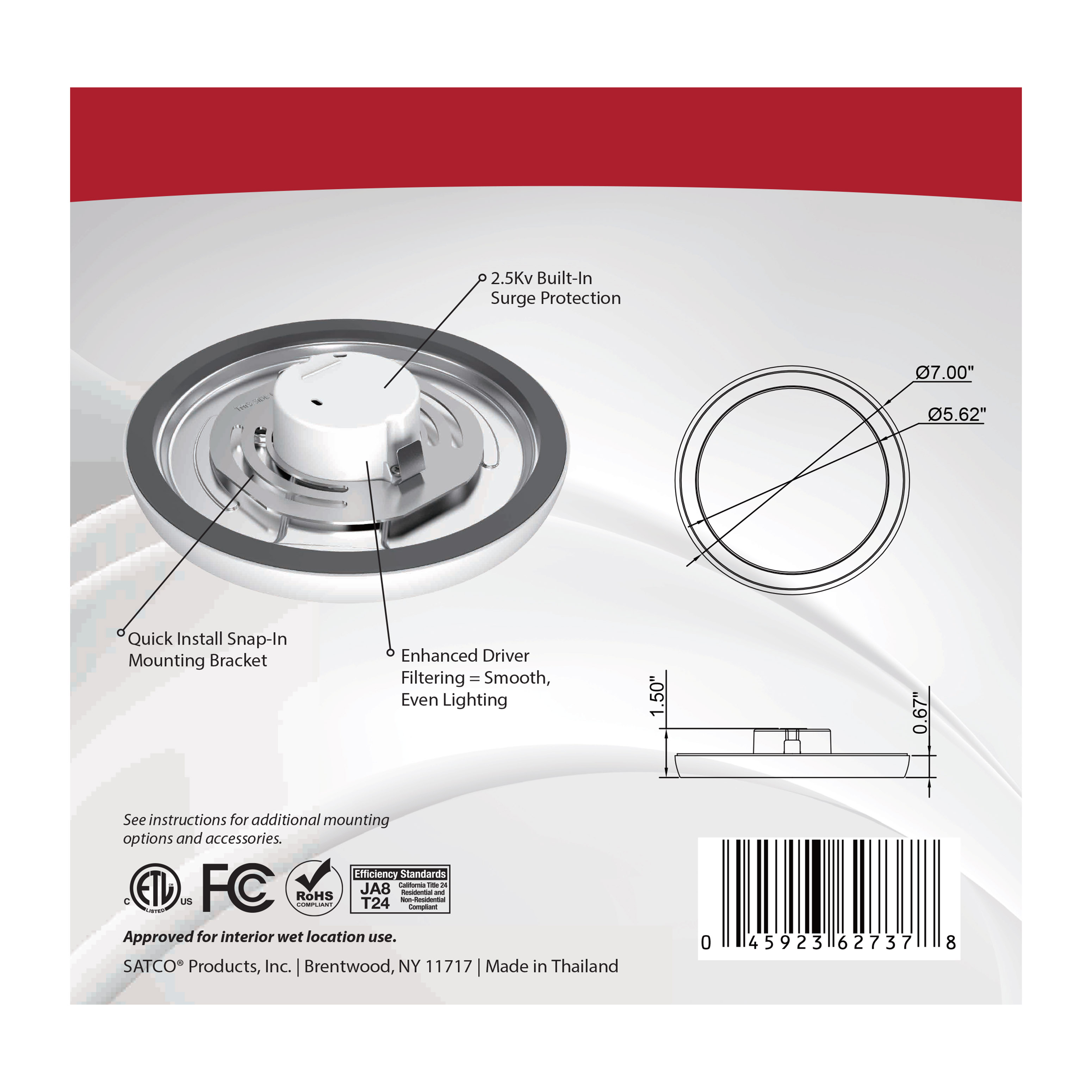 BLINK LED 7'' ROUND 11W 0-10V - 62-1733