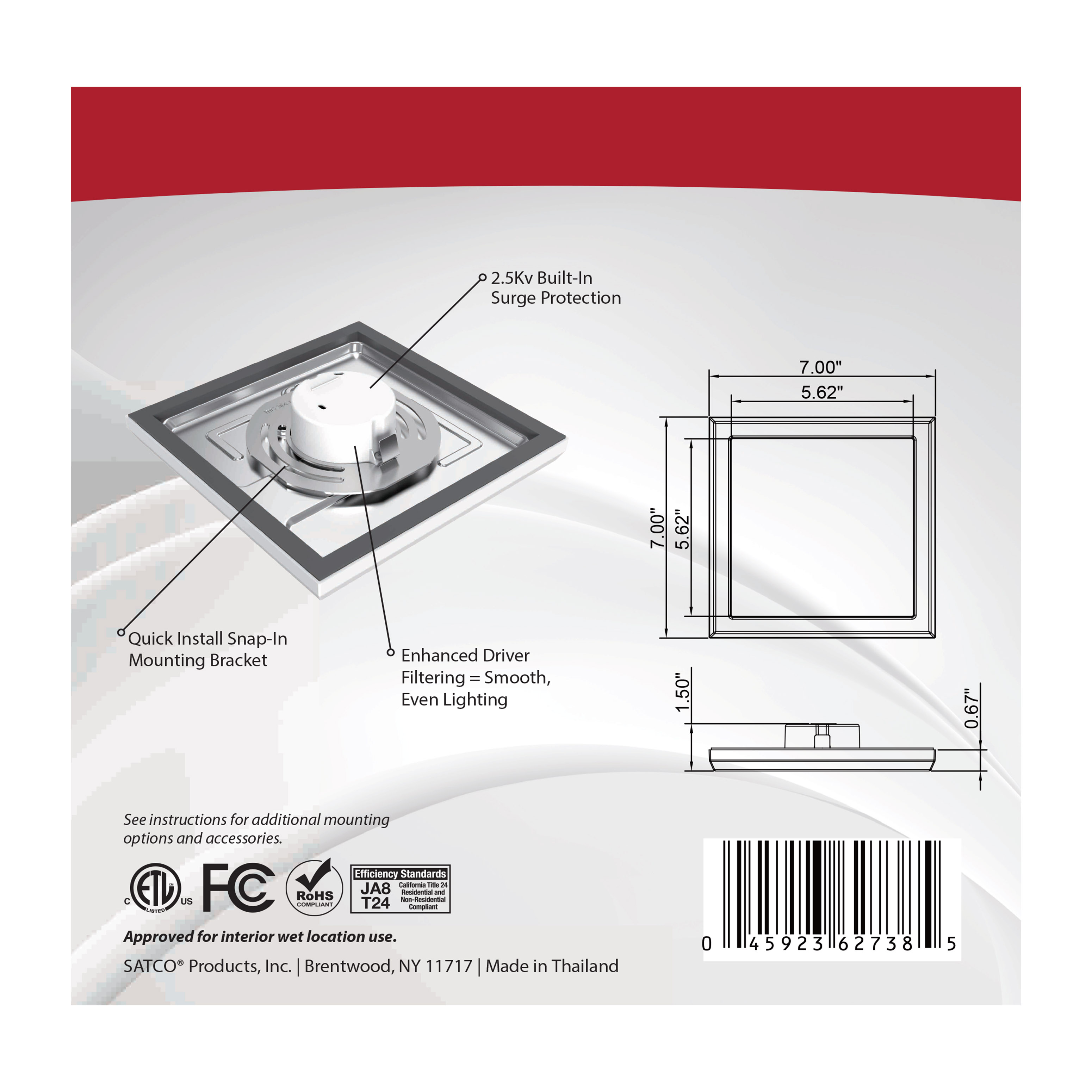 BLINK 7'' SQUARE 11W 0-10V - 62-1734