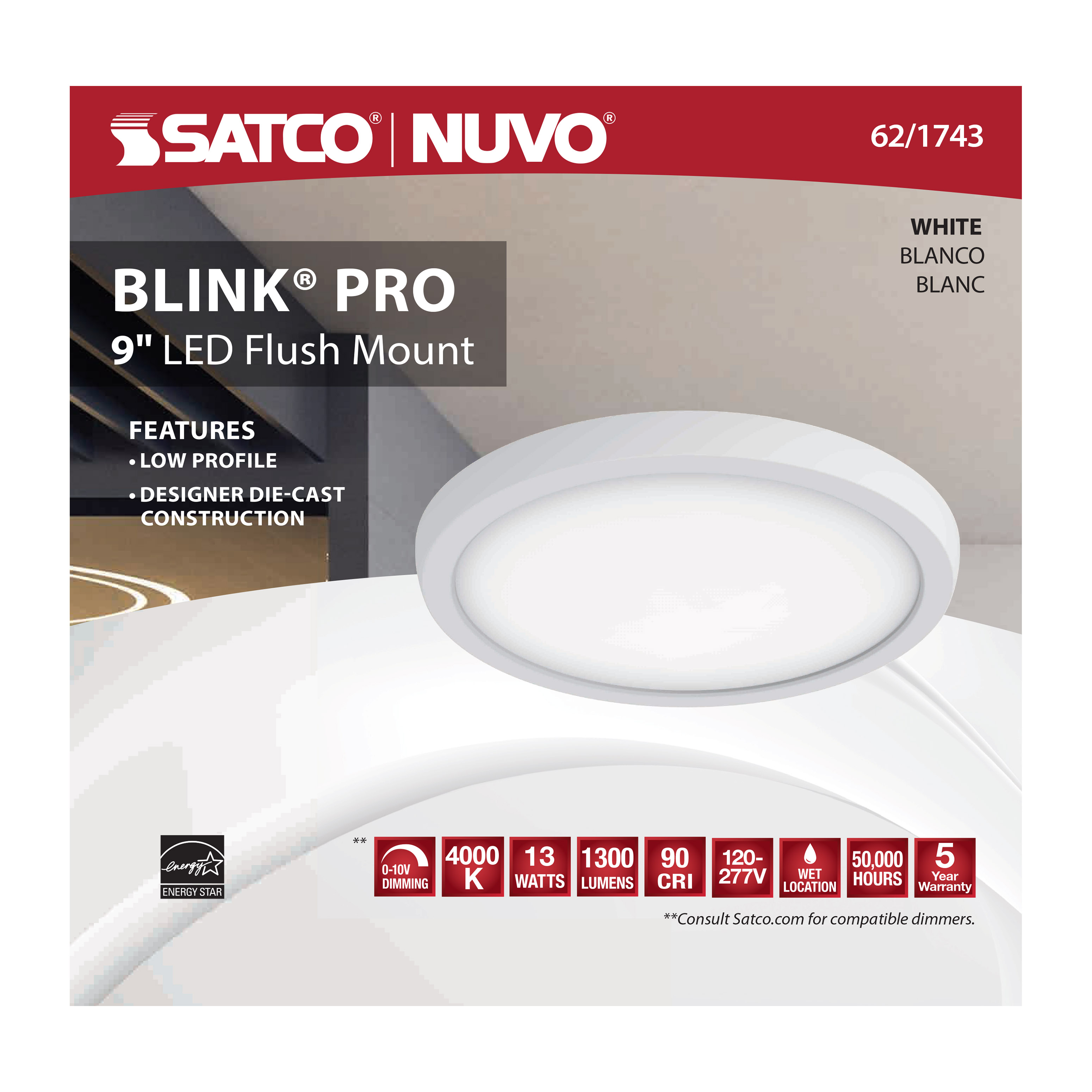 BLINK LED 9'' ROUND 13W 0-10V - 62-1743