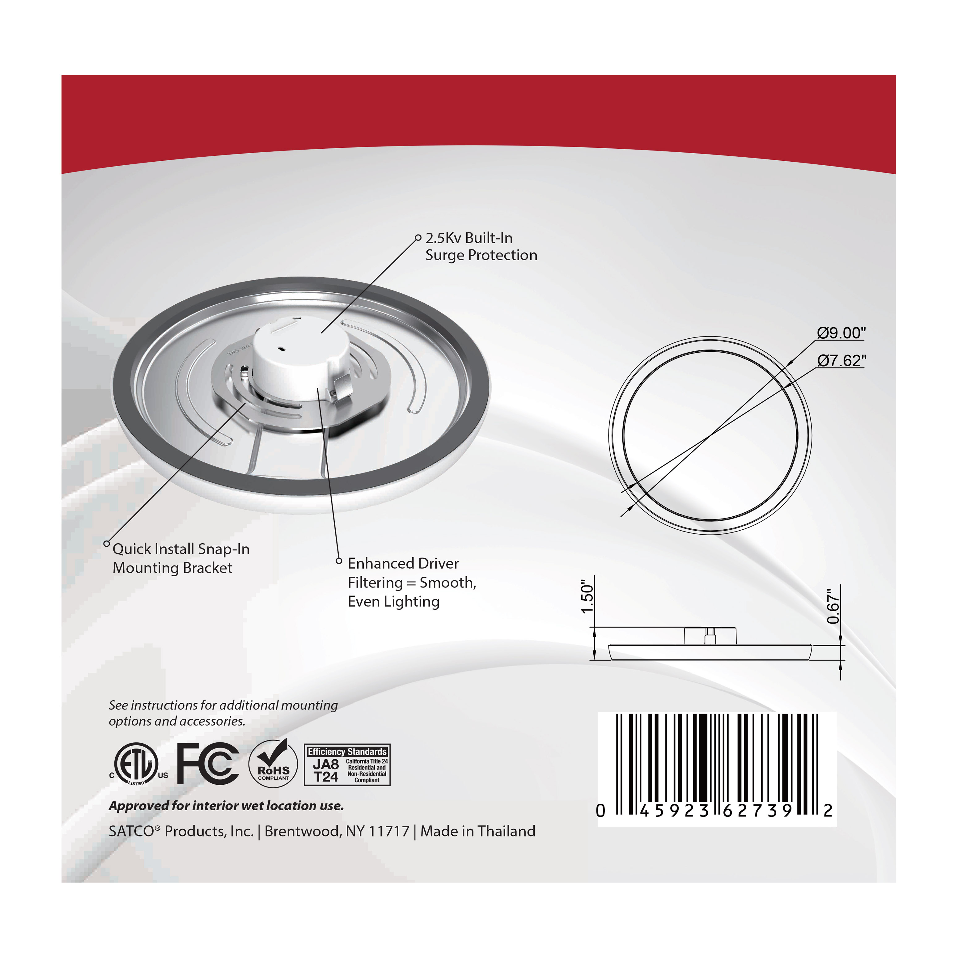 BLINK LED 9'' ROUND 13W 0-10V - 62-1743