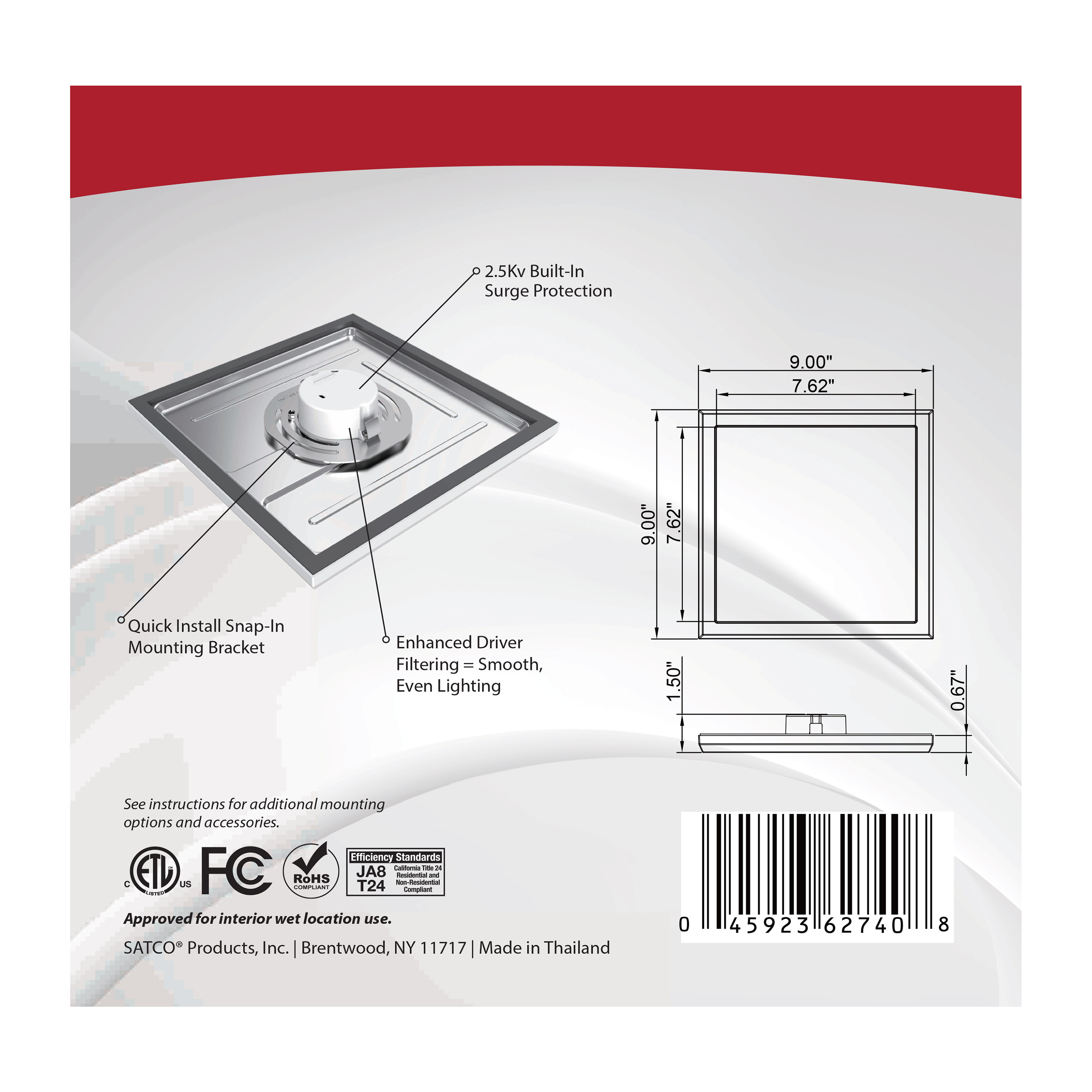BLINK 9'' SQUARE 13W 0-10V - 62-1744