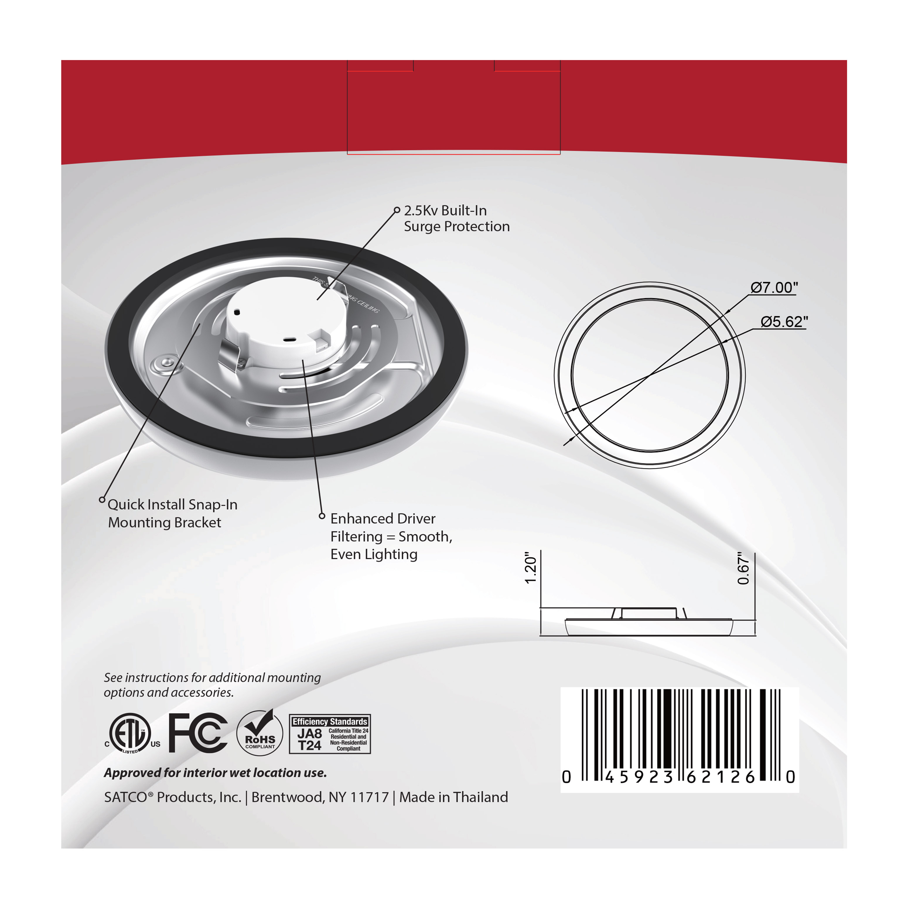 BLINK LED 7" ROUND 11W 0-10V - 62-1748