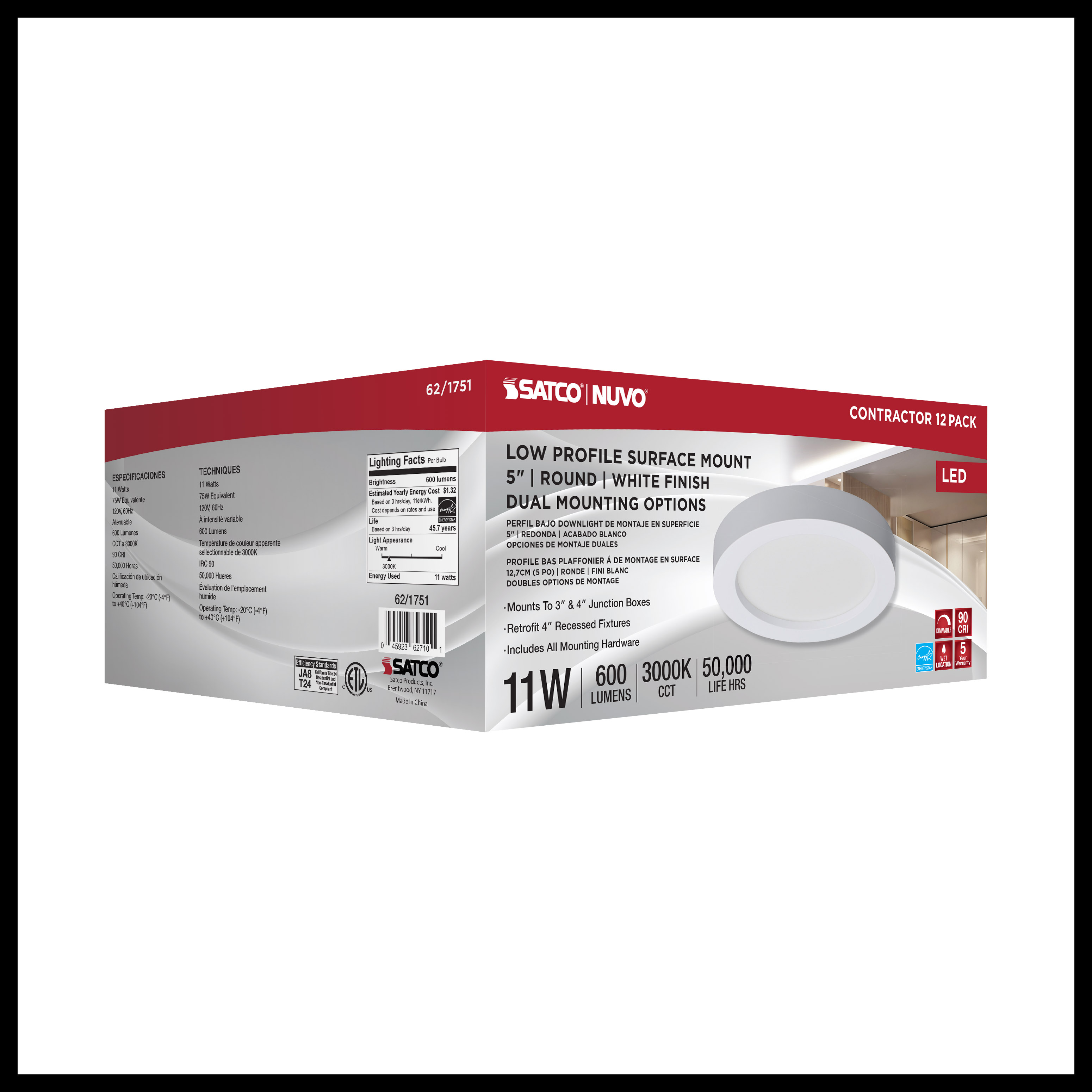 LED 5" ROUND SURFACE MOUNT 11W - 62-1751