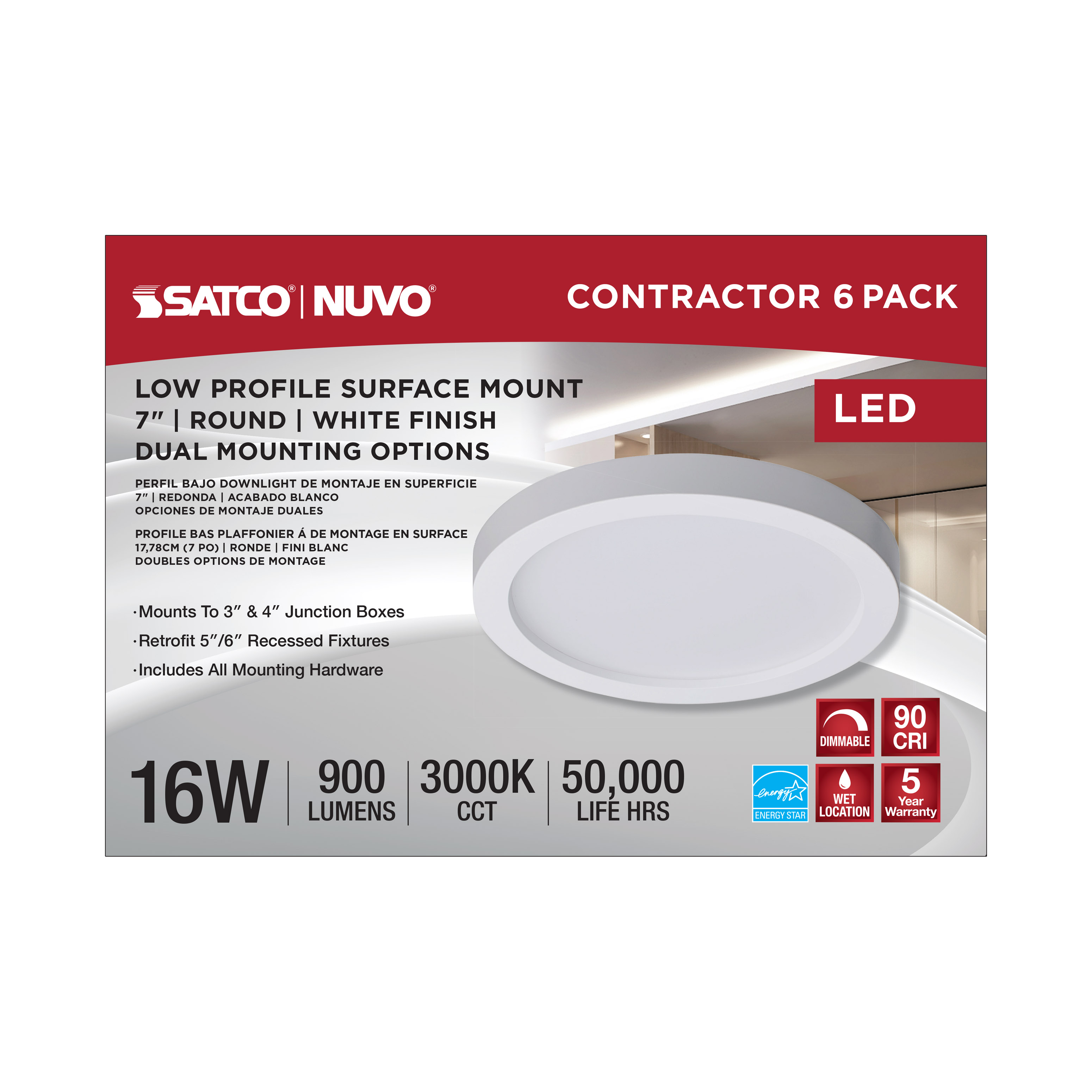 LED 7" ROUND SURFACE MOUNT 16W - 62-1752