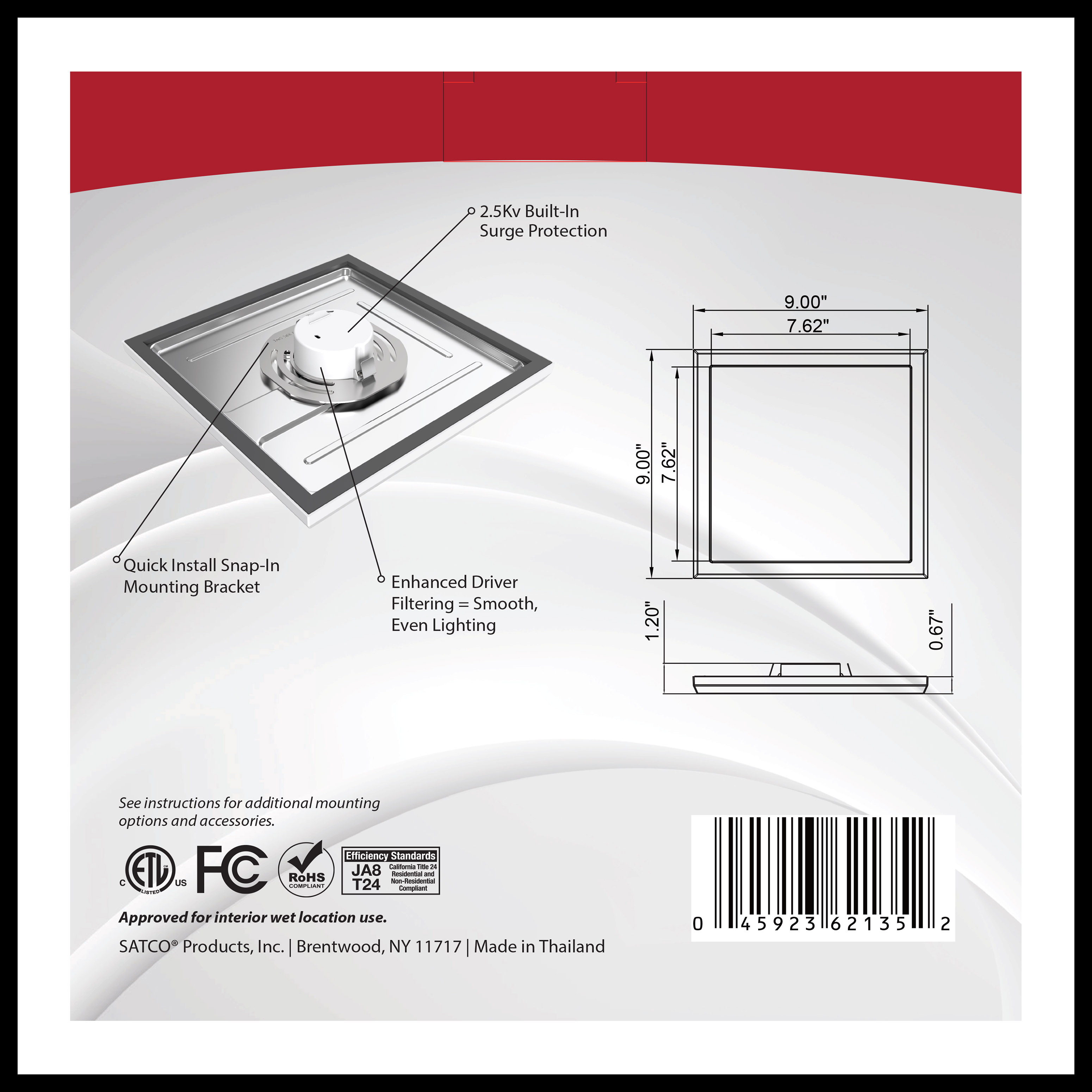 BLINK 9" SQUARE 13W 0-10V - 62-1759