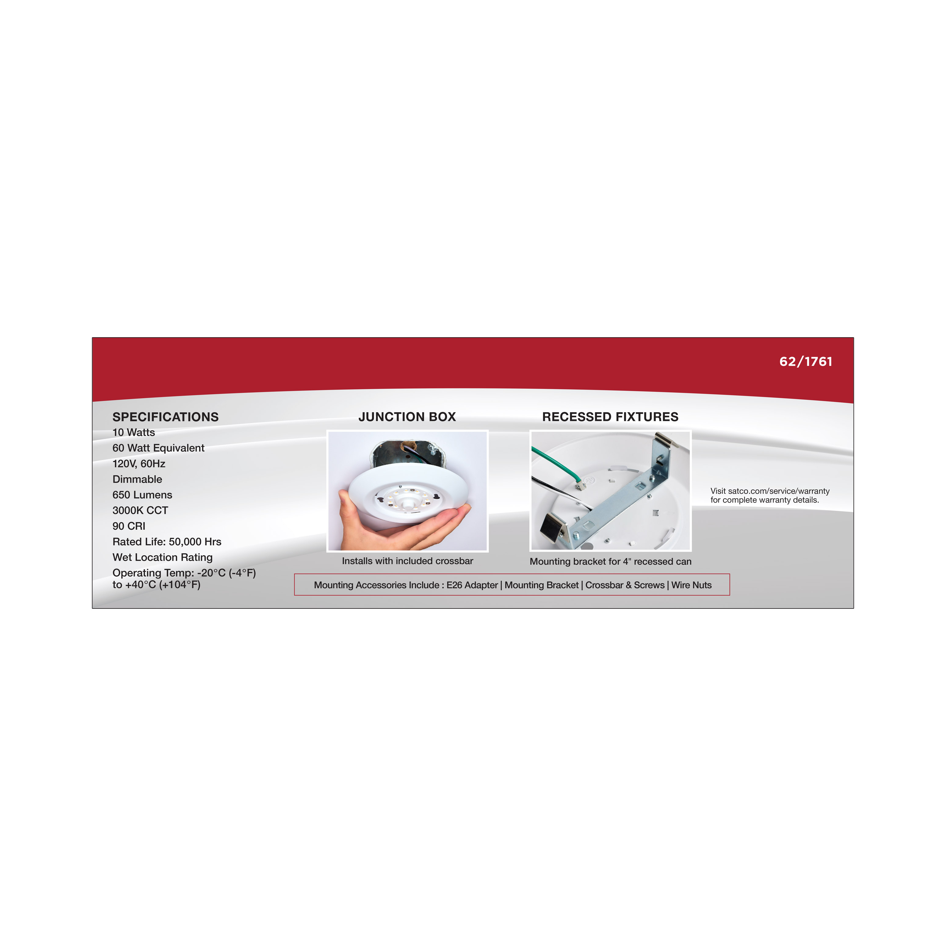 LED 6" DISK ROUND 10W - 62-1761