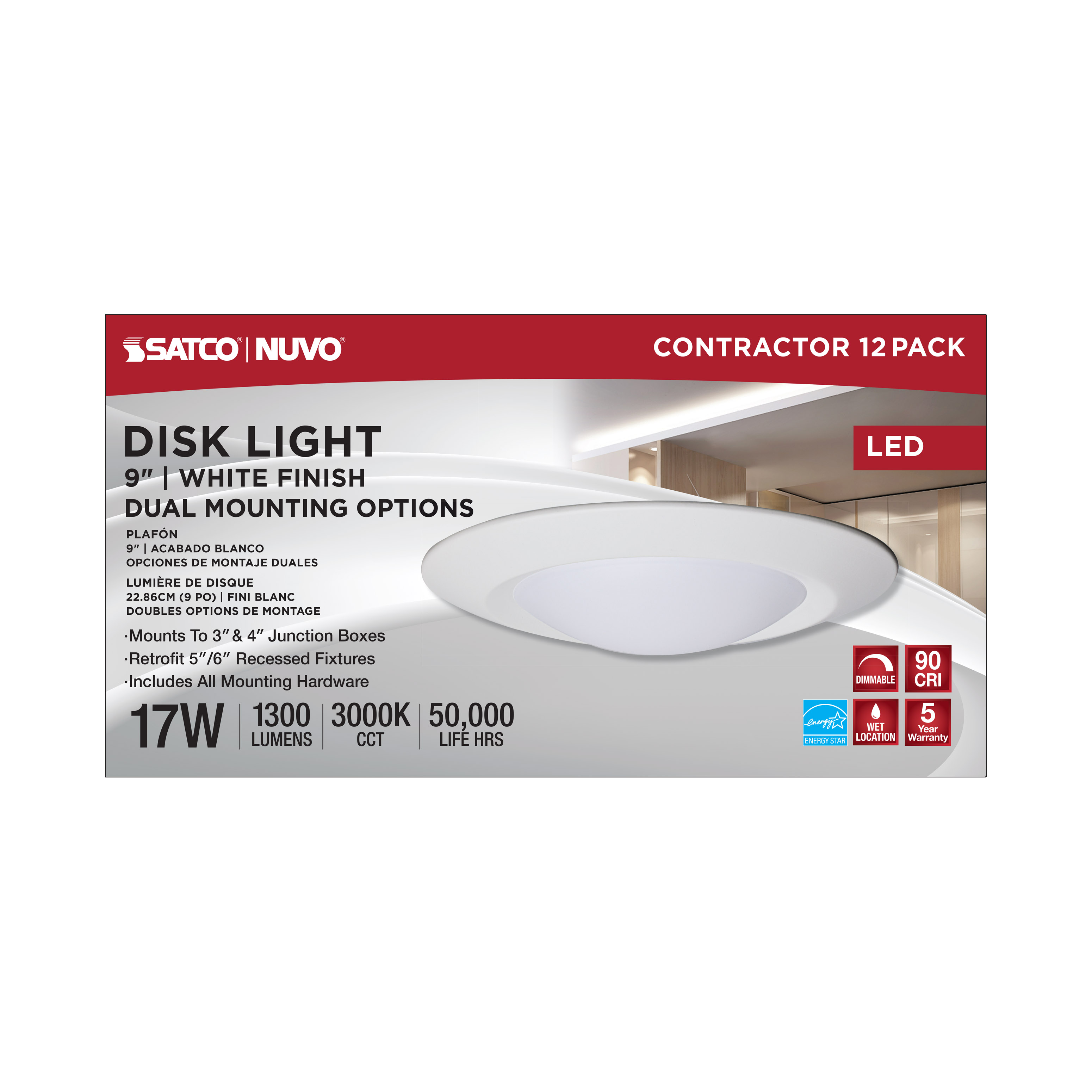 LED 9" DISK ROUND 17W - 62-1763