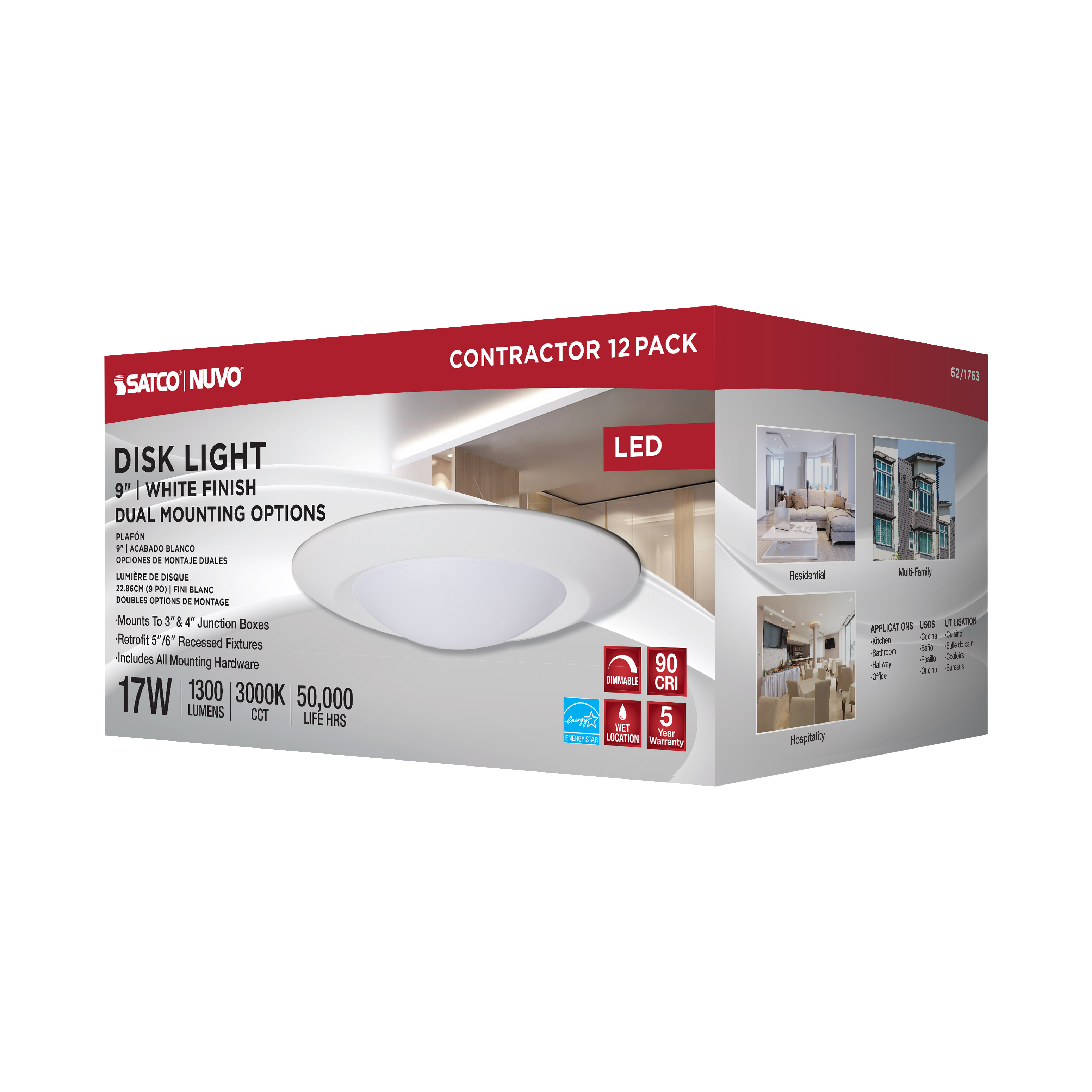 LED 9" DISK ROUND 17W - 62-1763